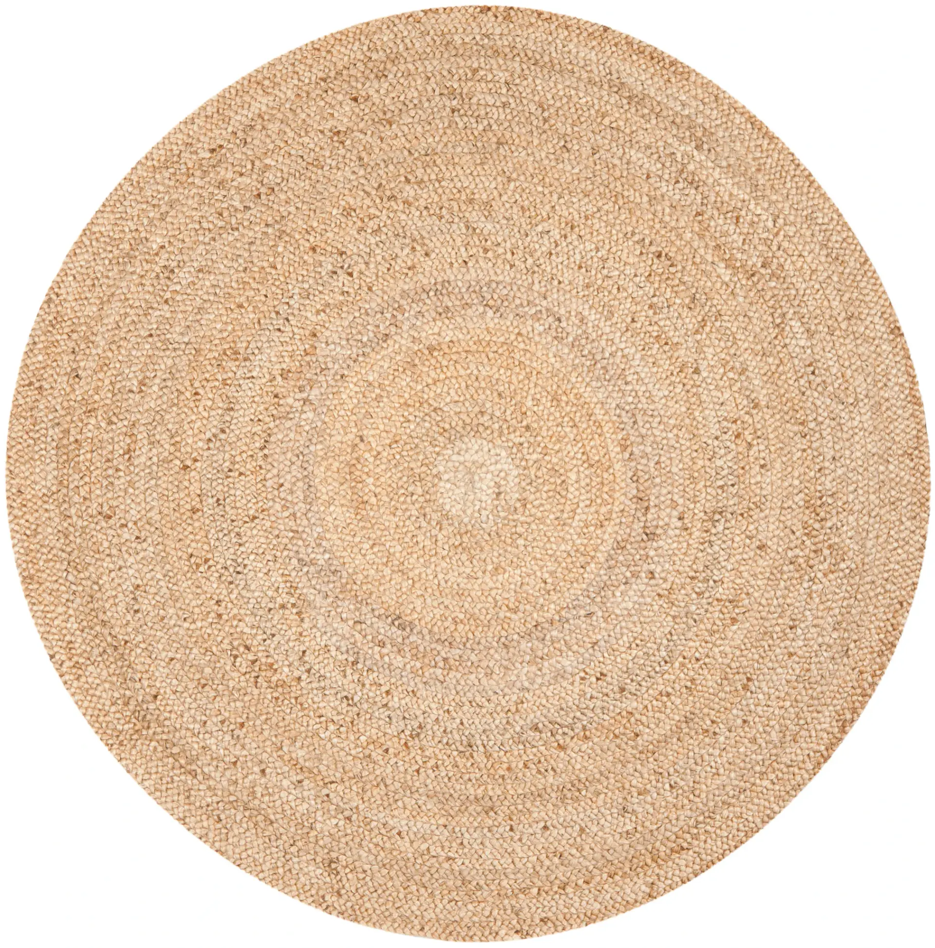 Natural Fiber Banded Fringe Hand-Woven Jute Rug