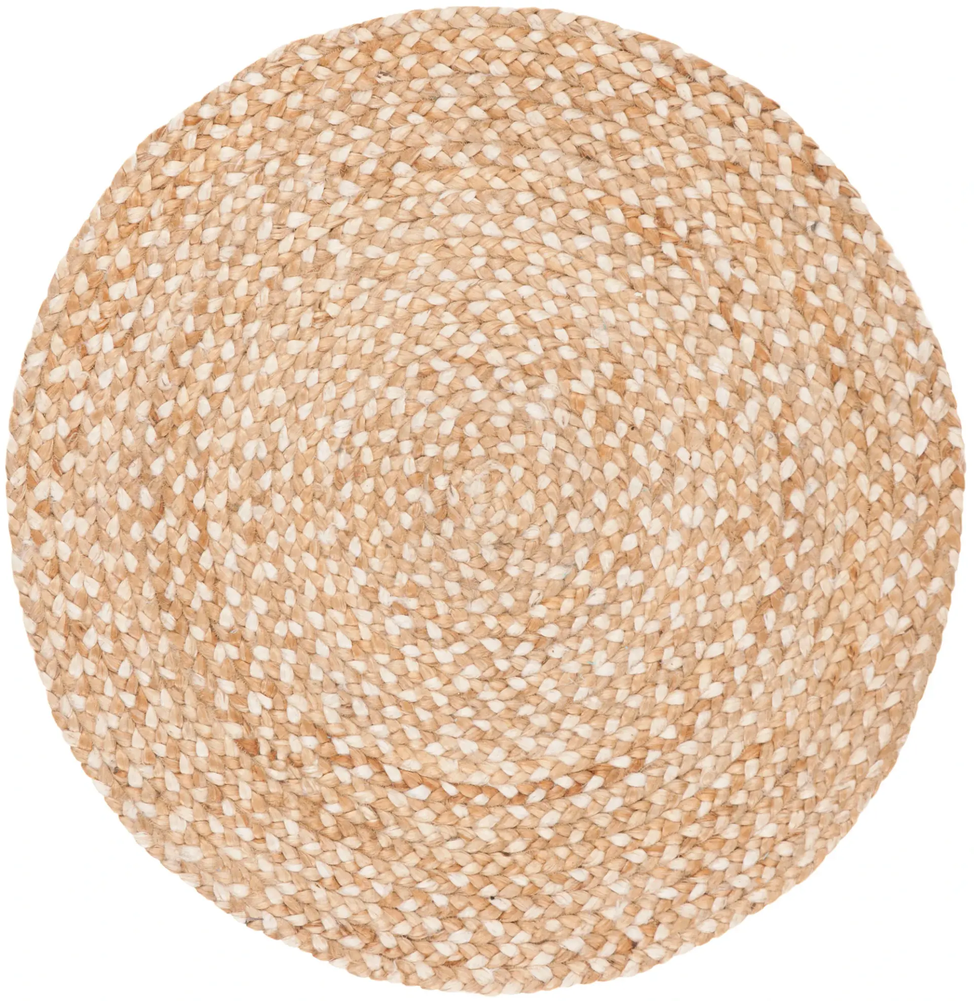 Natural Fiber Concentric Farmhouse Braided Hand-Woven Jute Rug