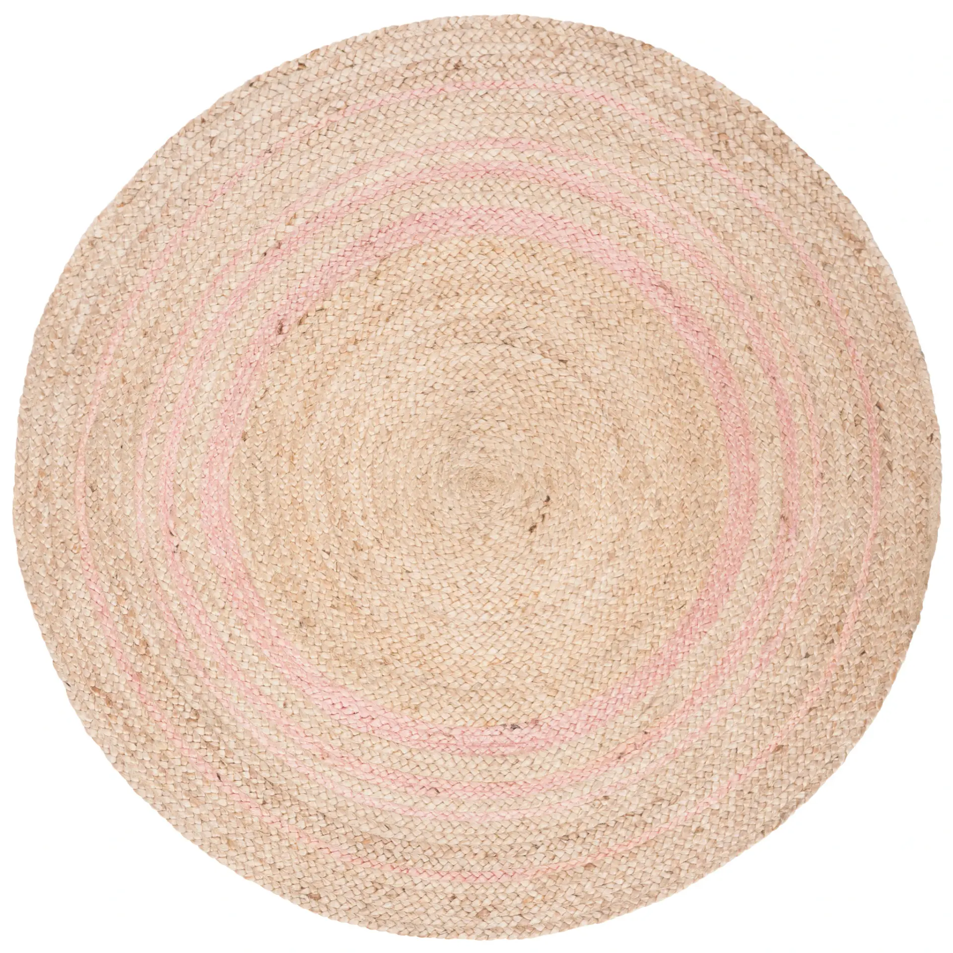 Natural Fiber Concentric Stripe Hand-Woven Jute Rug