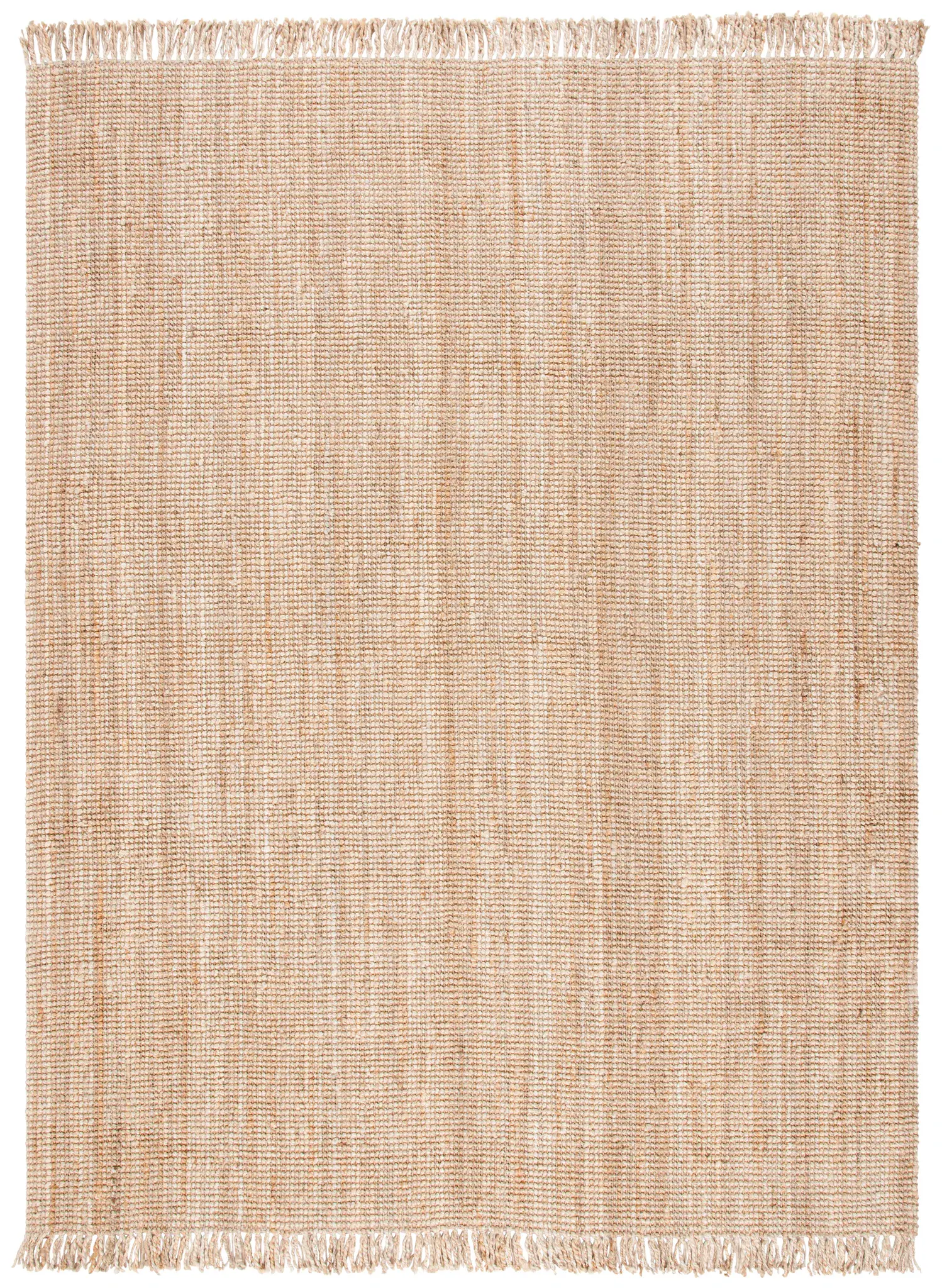 Natural Fiber Fringed Solid Hand-Woven Jute Rug