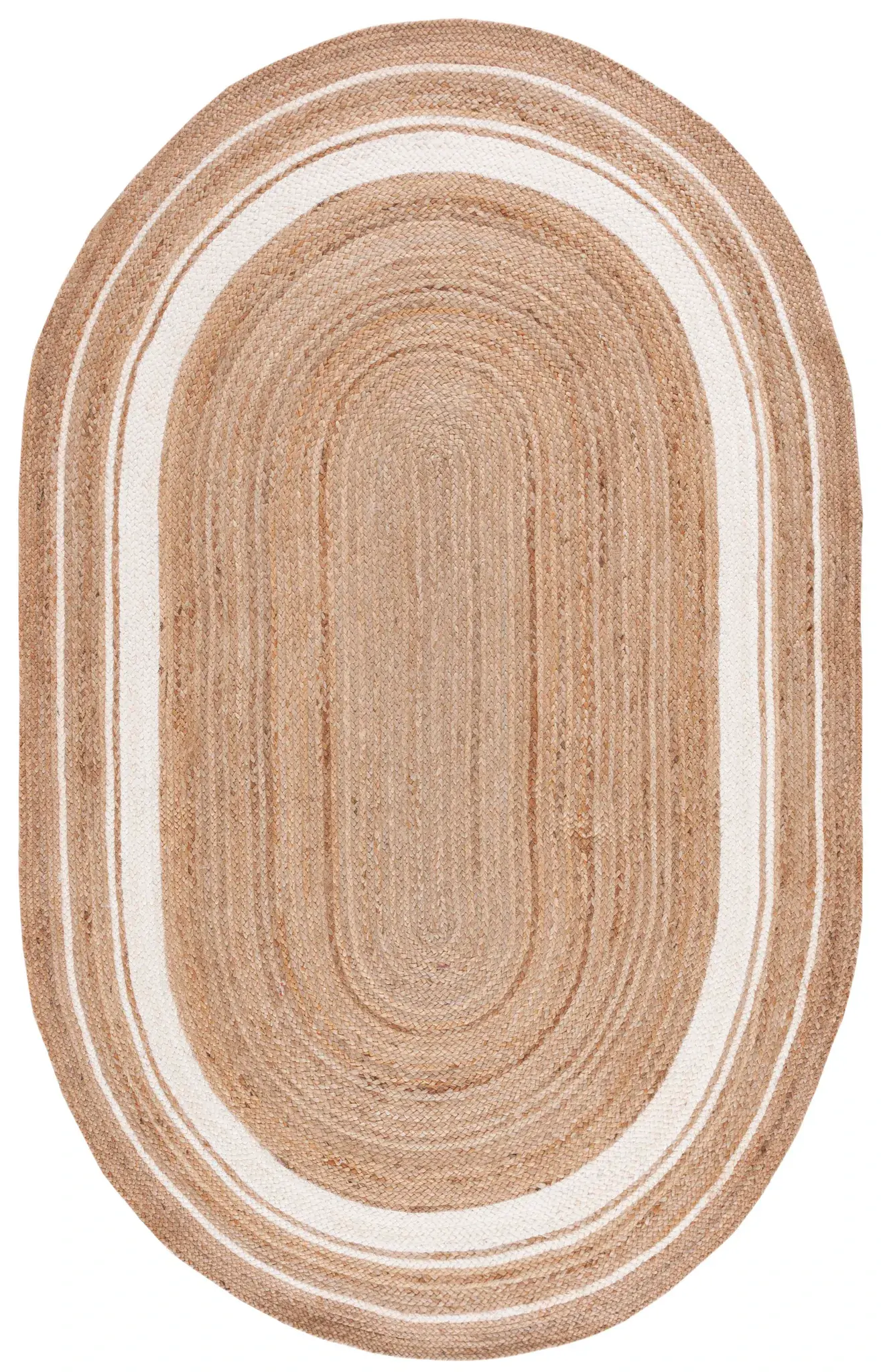 Natural Fiber Concentric Ring Flatweave Jute Rug