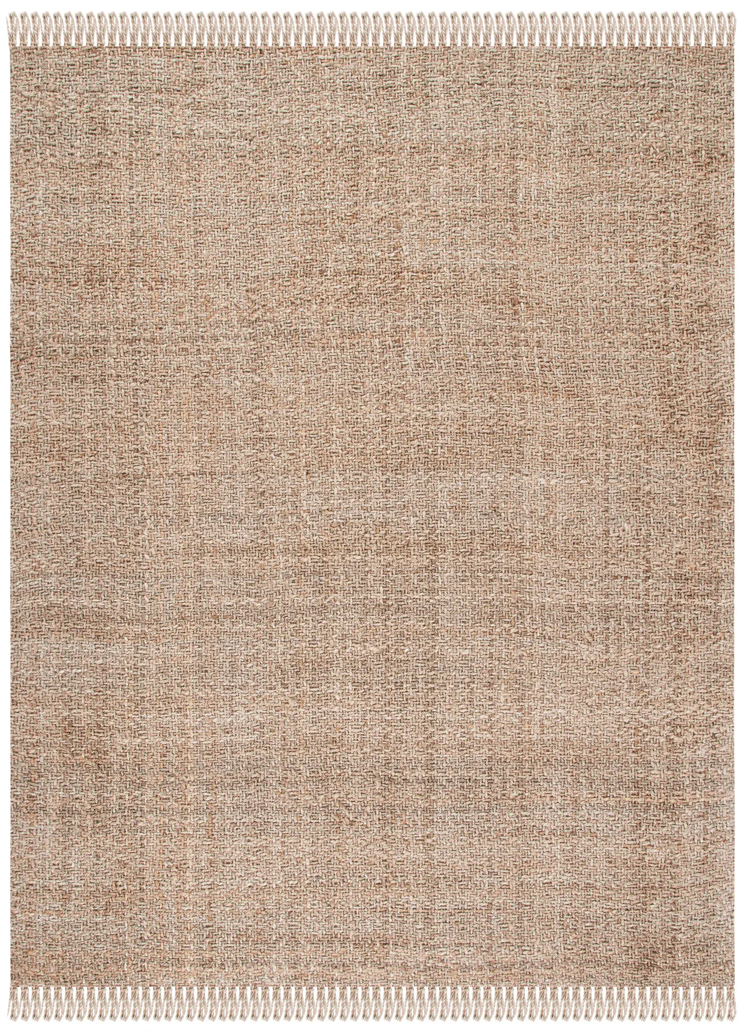 Natural Fiber Textured Fringe Hand-Woven Jute Rug