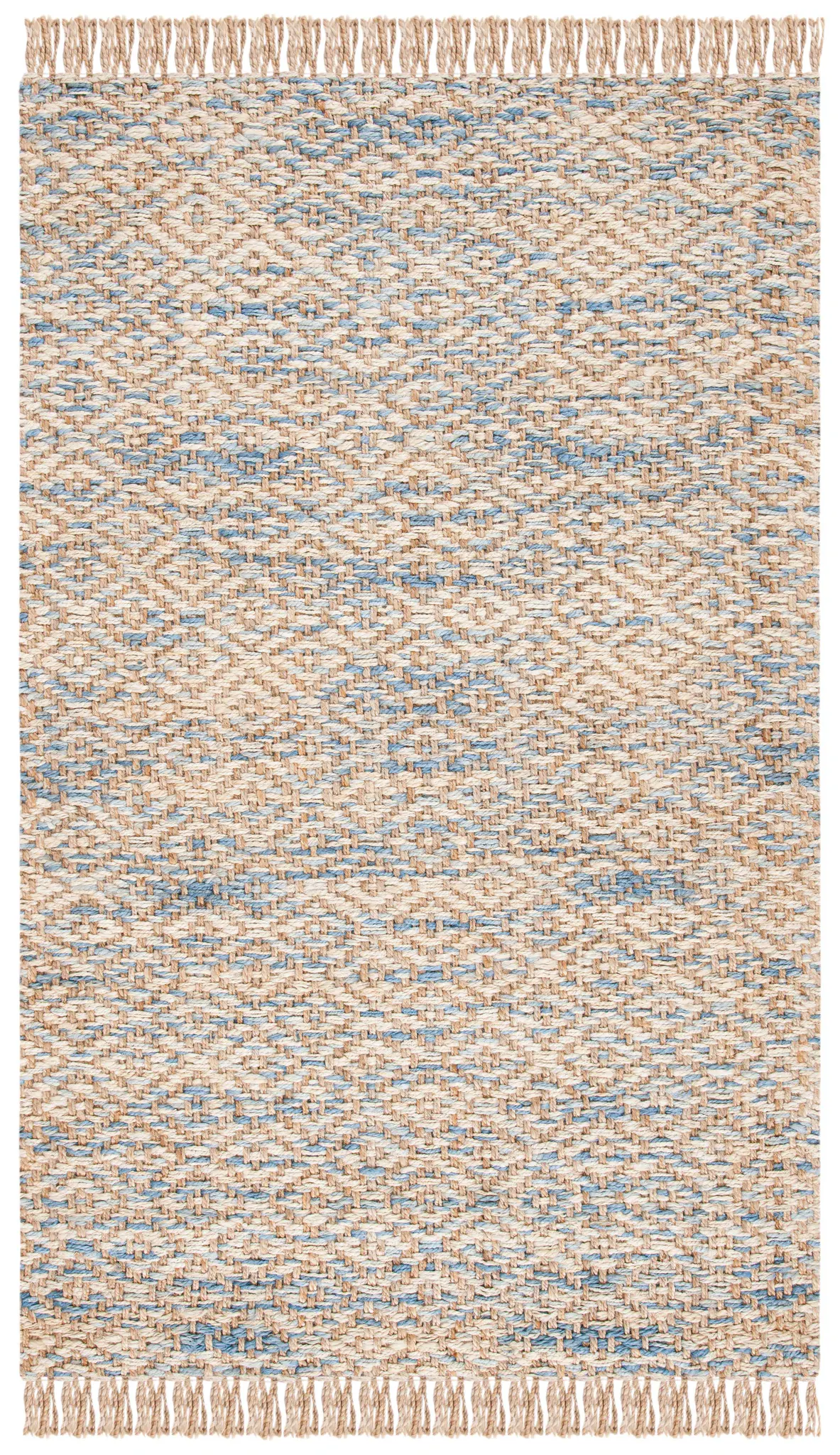 Natural Fiber Textured Diamond Hand-Woven Jute Rug