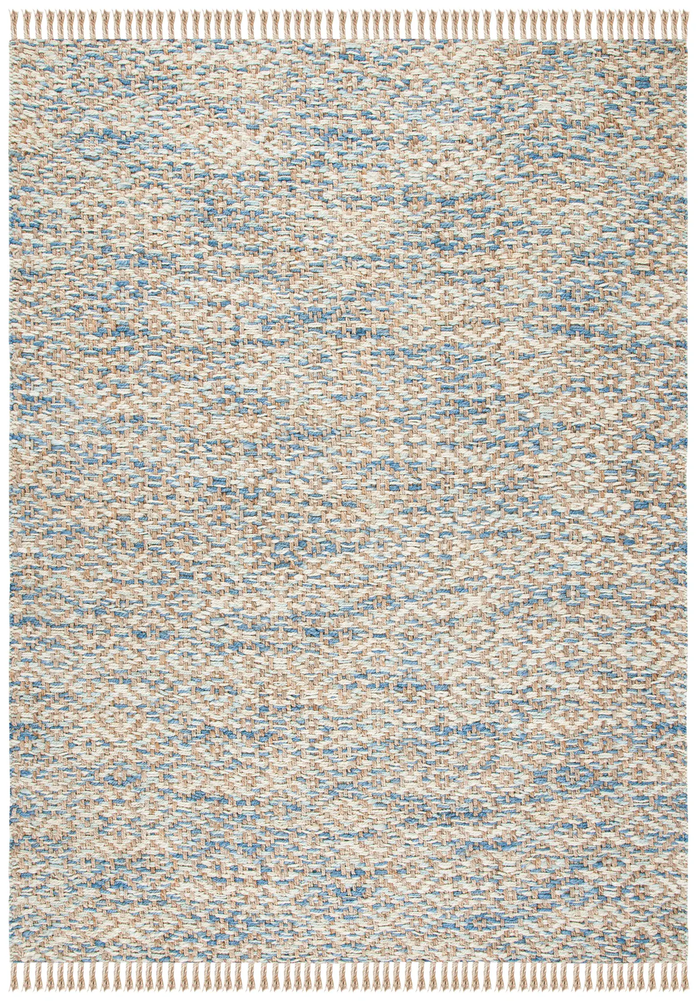 Natural Fiber Textured Diamond Hand-Woven Jute Rug