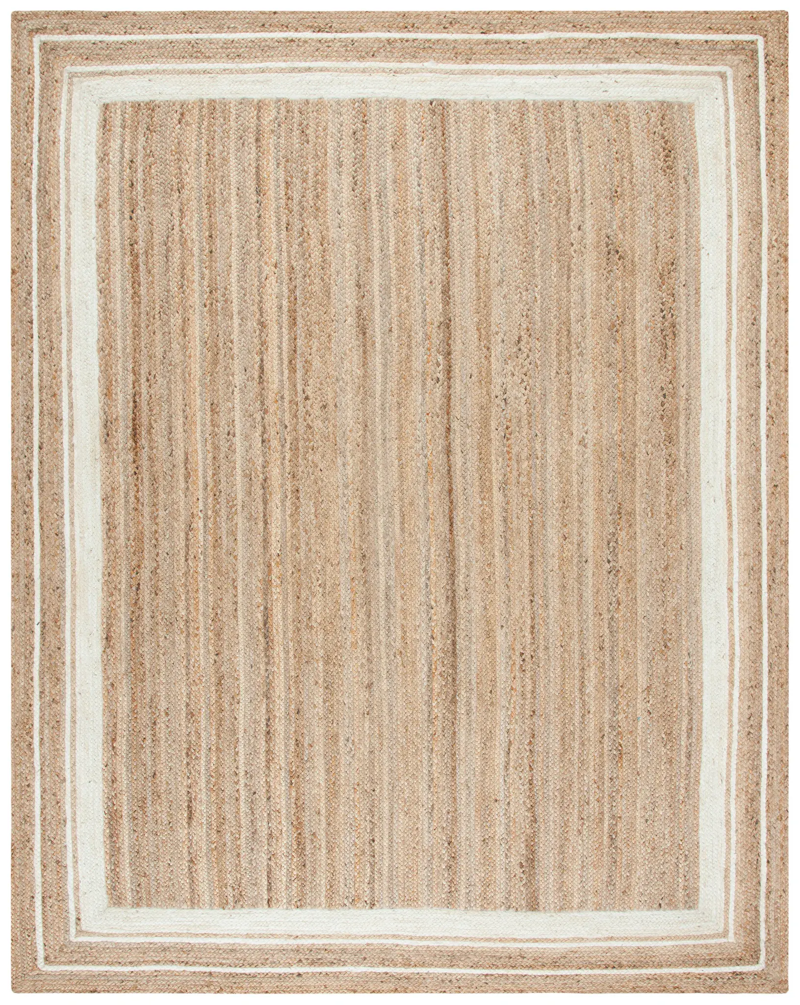 Natural Fiber Hand-Woven Bordered Jute Rug
