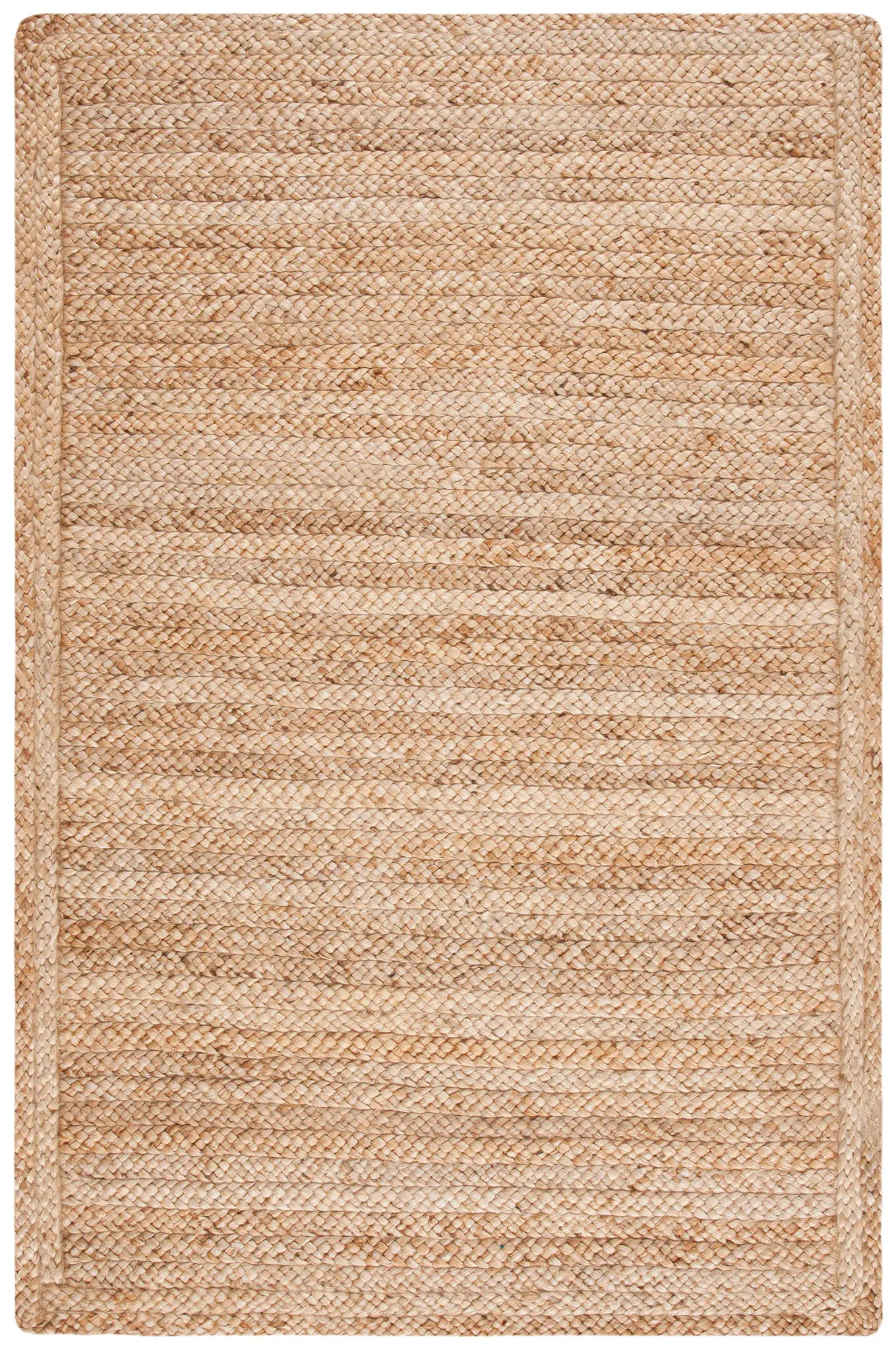 Natural Fiber Braided Stripe Hand-Woven Jute Rug