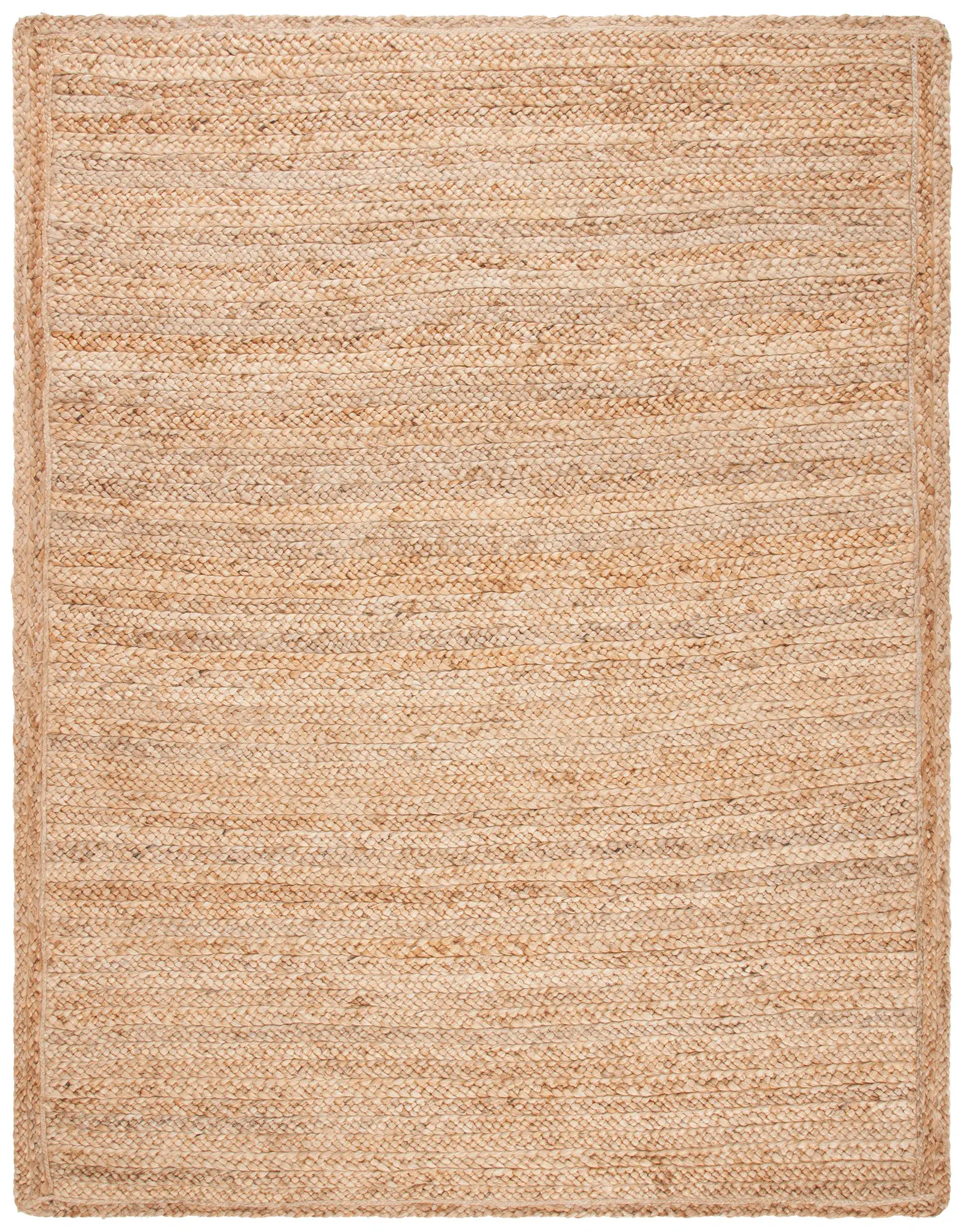 Natural Fiber Braided Stripe Hand-Woven Jute Rug