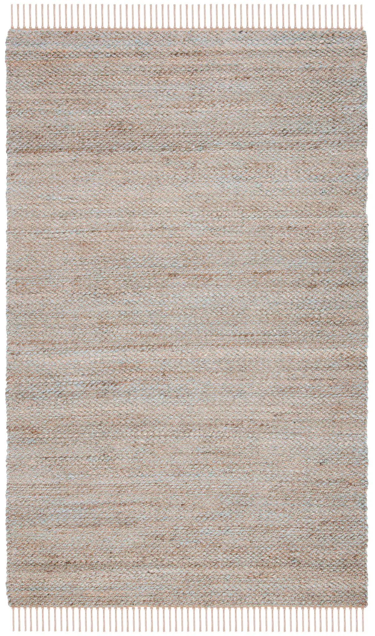 Natural Fiber Solid Fringed Hand-Woven Shag Jute Rug