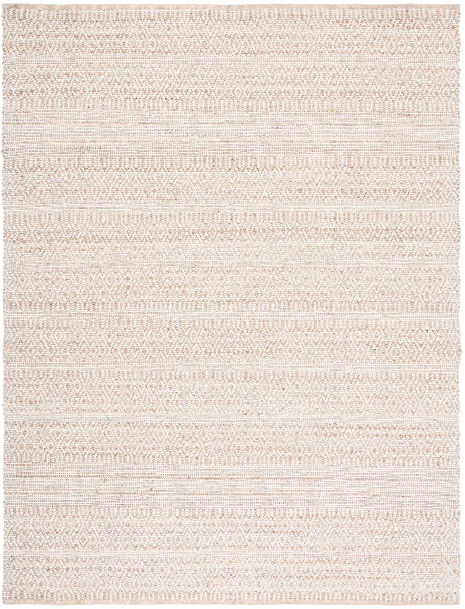 Natural Fiber Diamond Banded Hand-Woven Rug