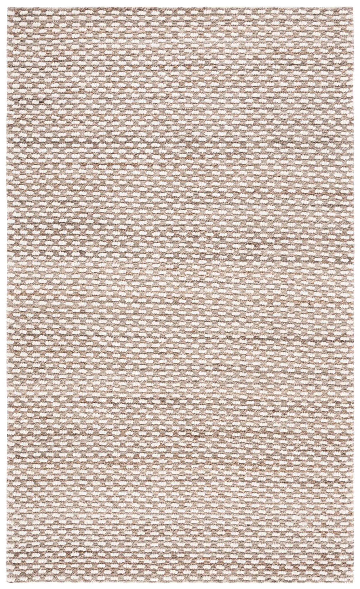 Natural Fiber Pebbled Row Hand-Woven Jute Rug