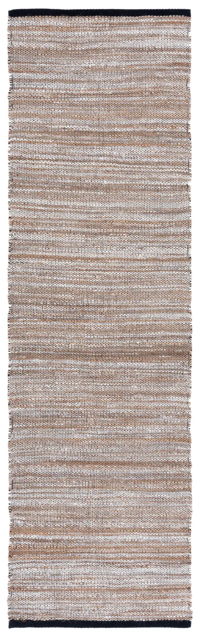 Natural Fiber Striped Border Flatweave Jute Rug