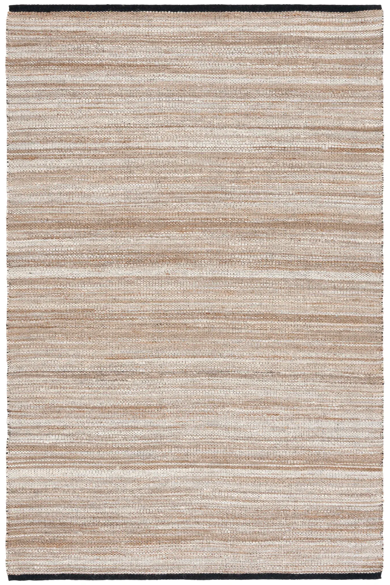 Natural Fiber Striped Border Flatweave Jute Rug