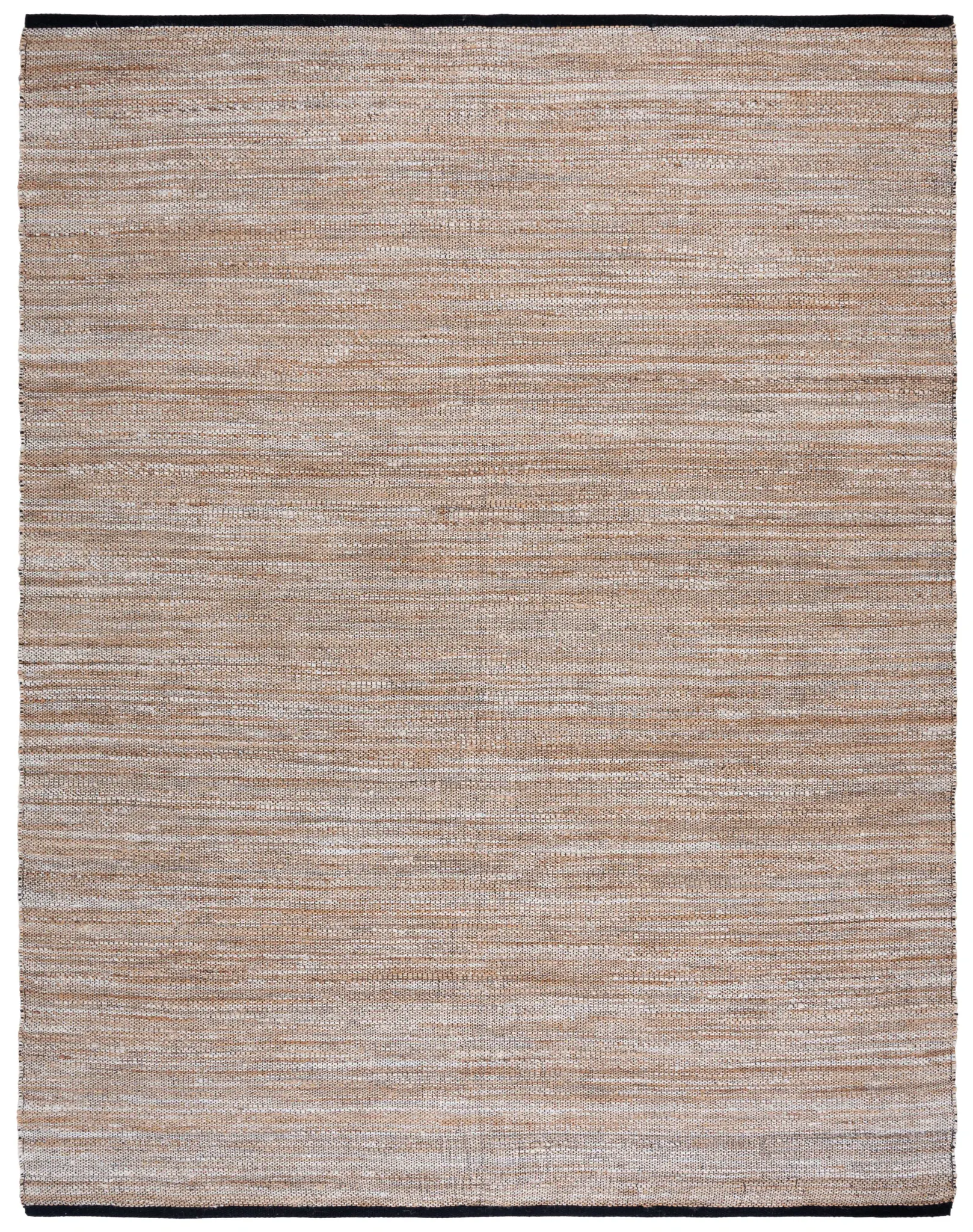 Natural Fiber Striped Border Flatweave Jute Rug