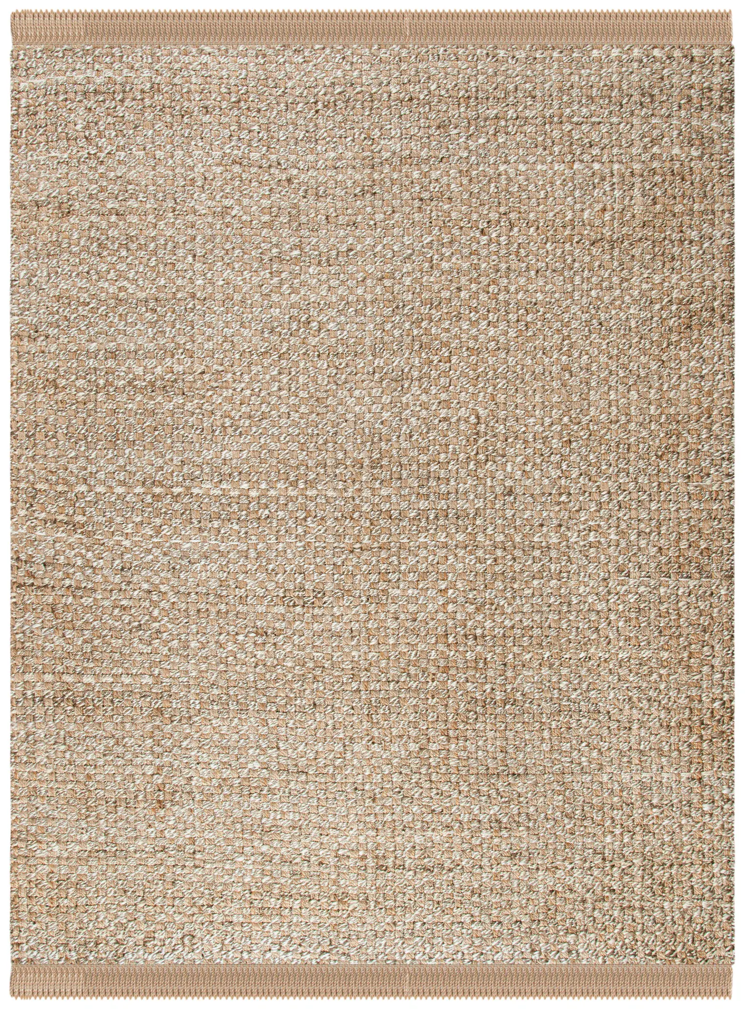 Natural Fiber Fringed Basketweave Flatweave Jute Rug