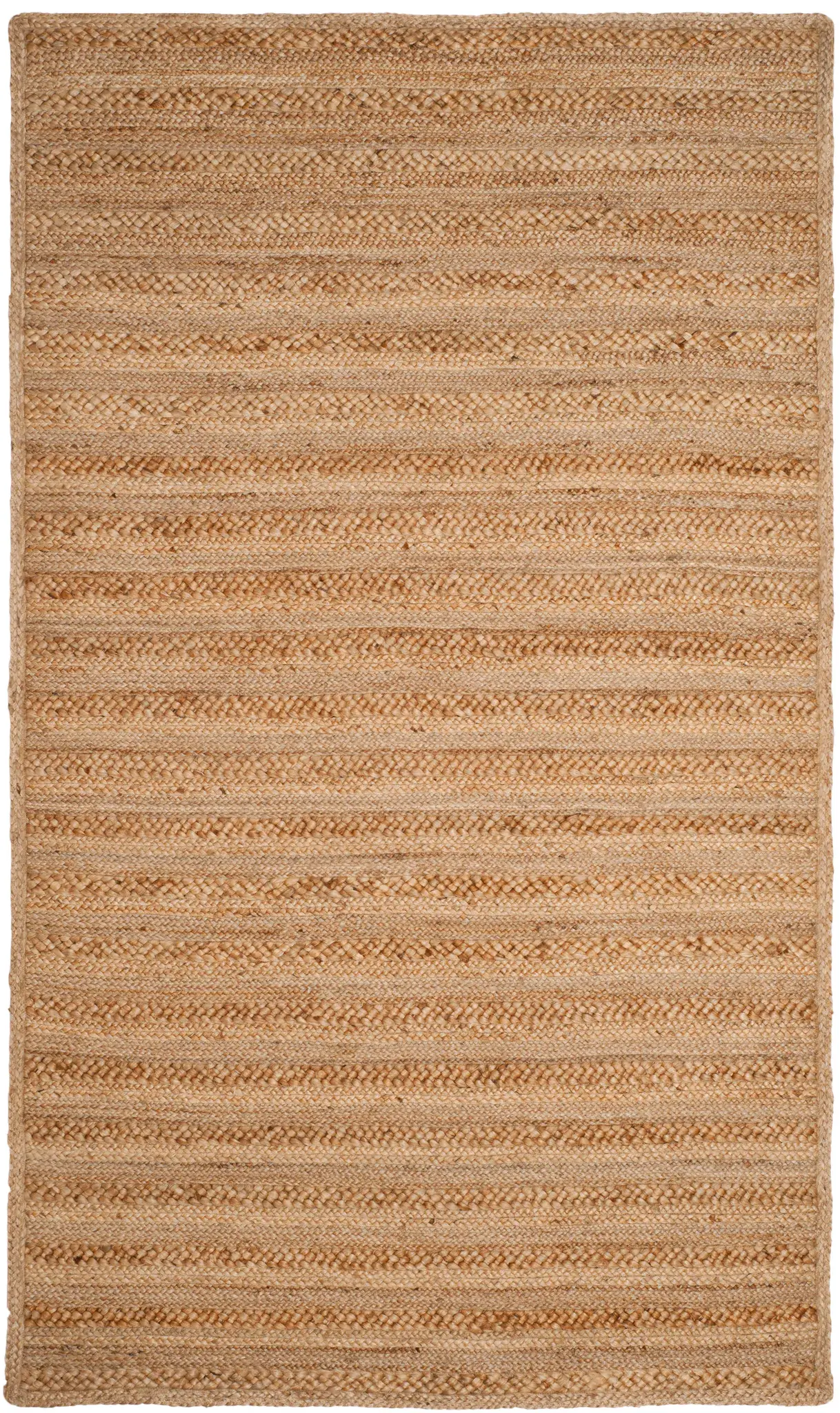 Natural Fiber Linear Stripe Braided Stripe Hand-Woven Jute Rug