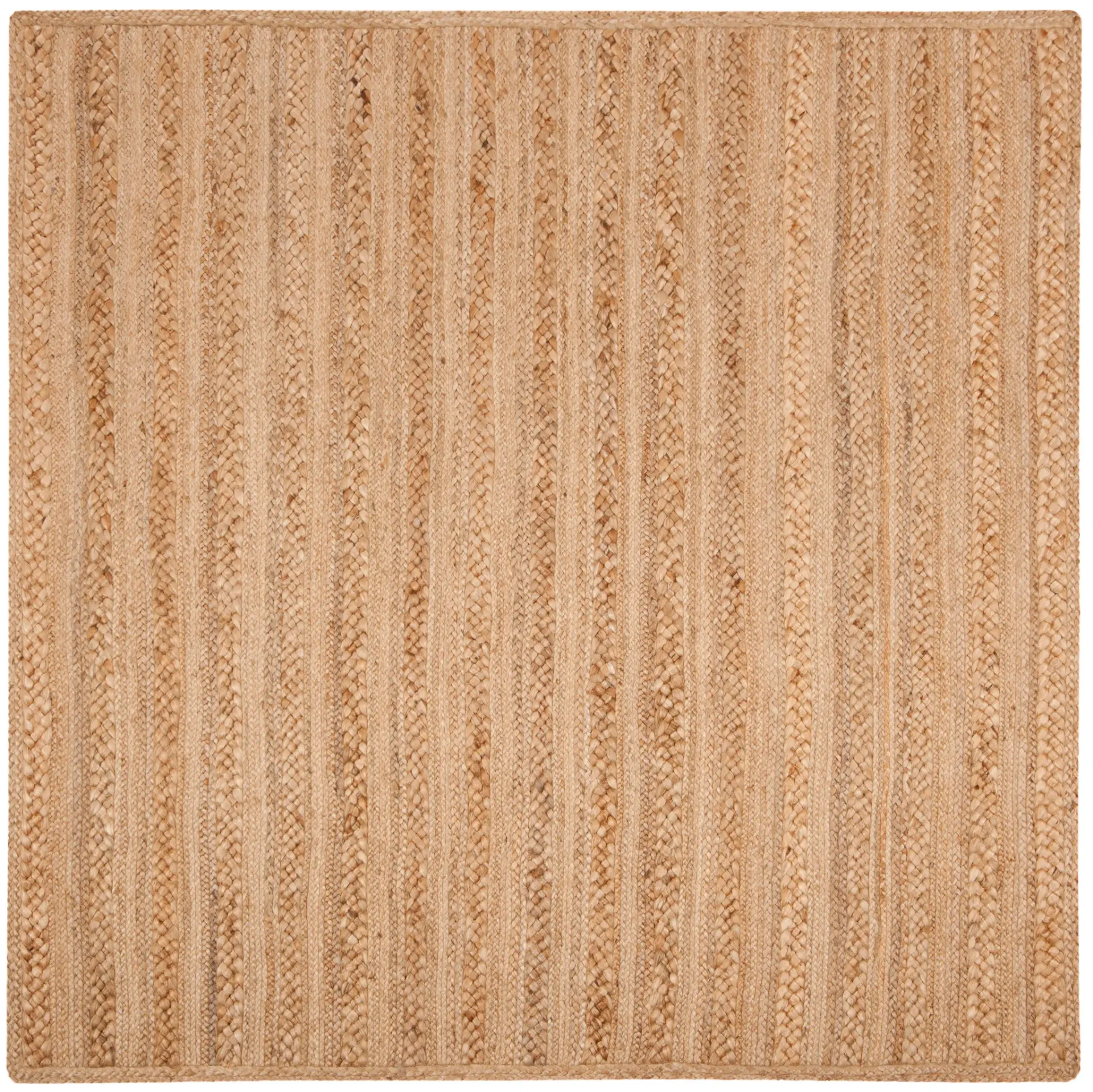 Natural Fiber Linear Stripe Braided Stripe Hand-Woven Jute Rug