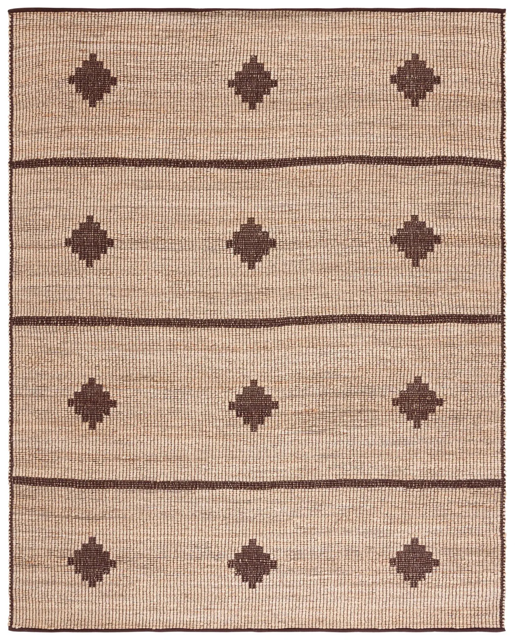 Natural Fiber Tribal Diamond Flatweave Jute Rug