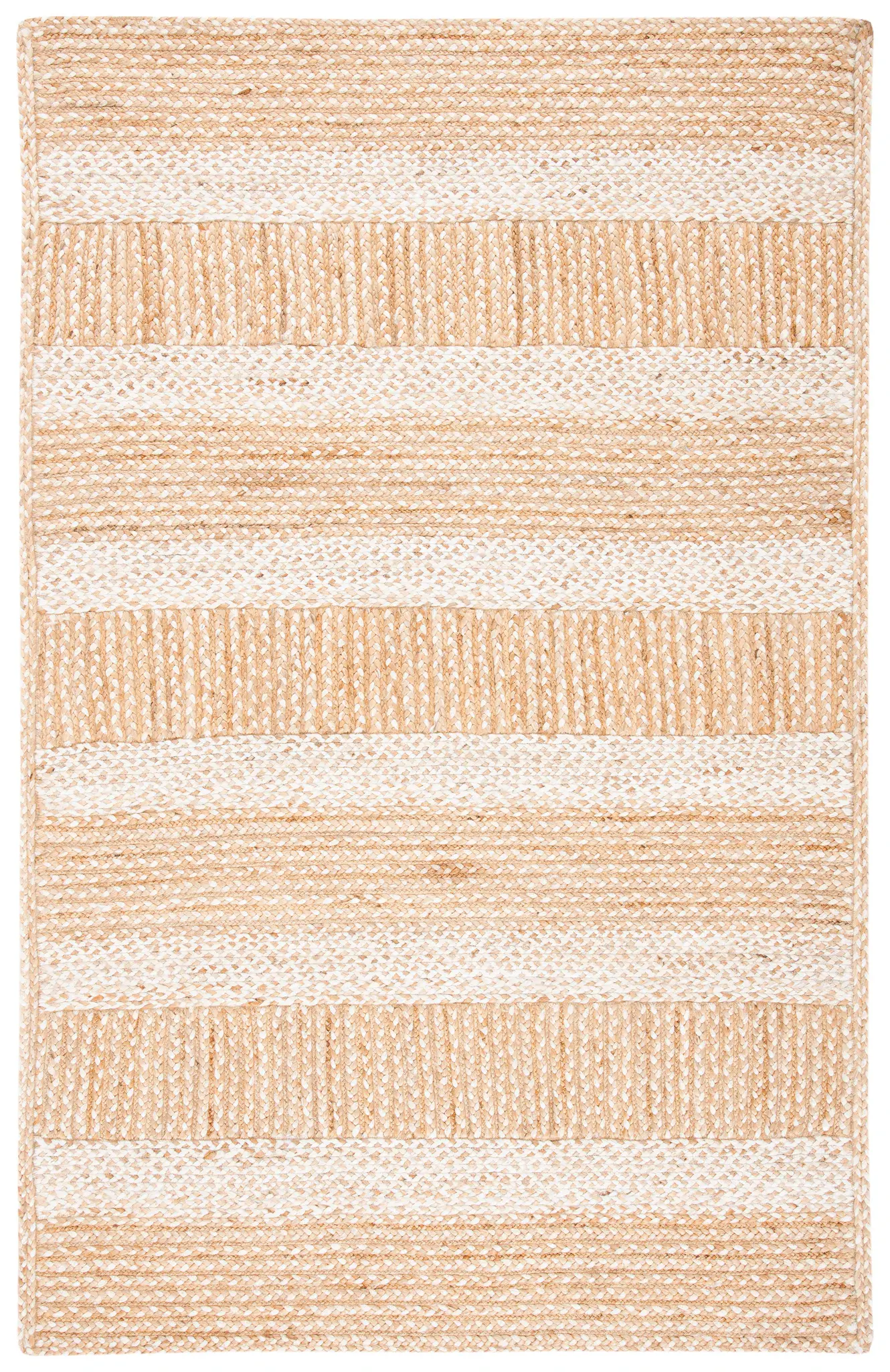 Natural Fiber Textured Stripe Flatweave Jute Rug