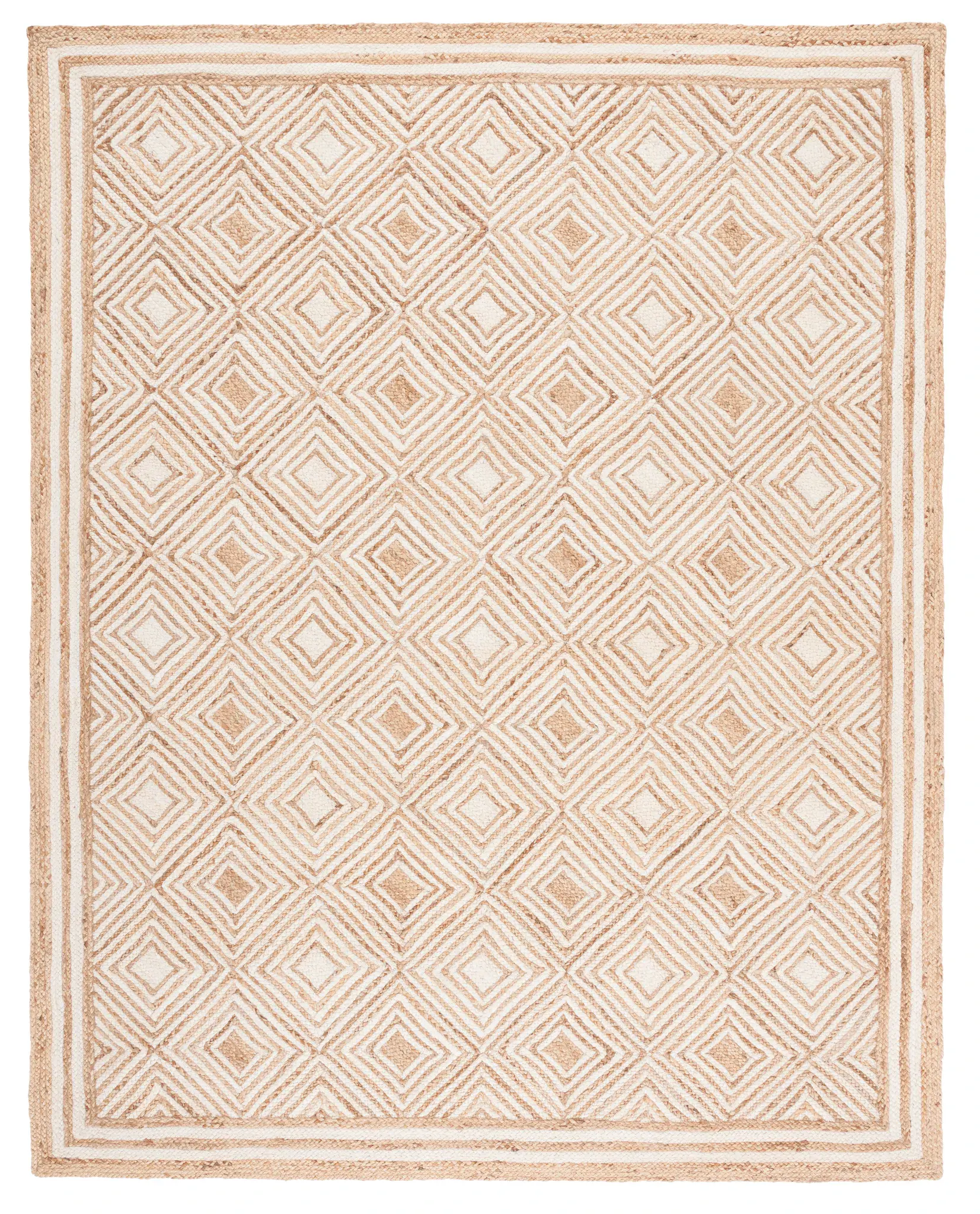 Natural Fiber Concentric Diamond Flatweave Jute Rug