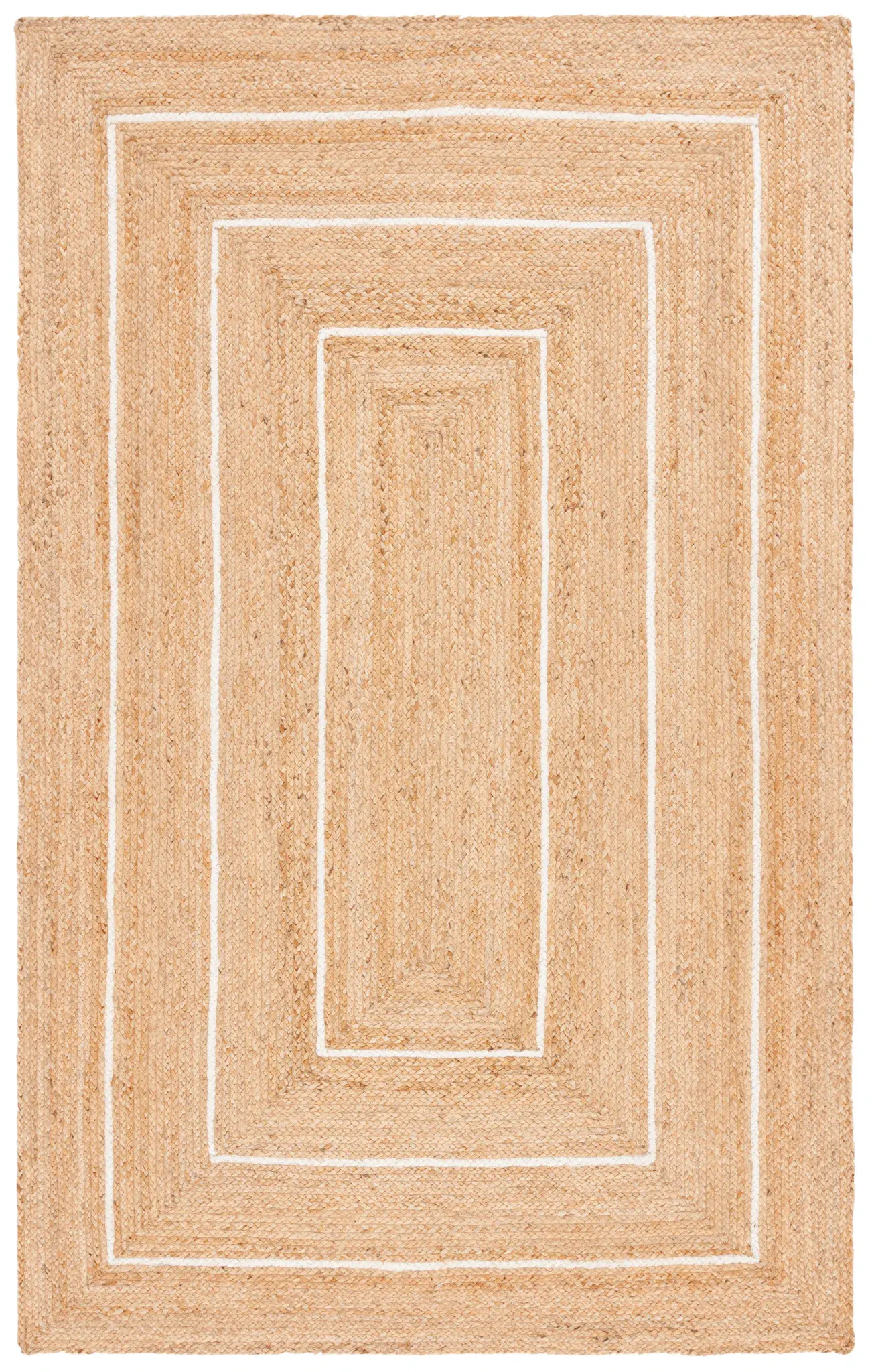Natural Fiber Nested Frame Flatweave Jute Rug