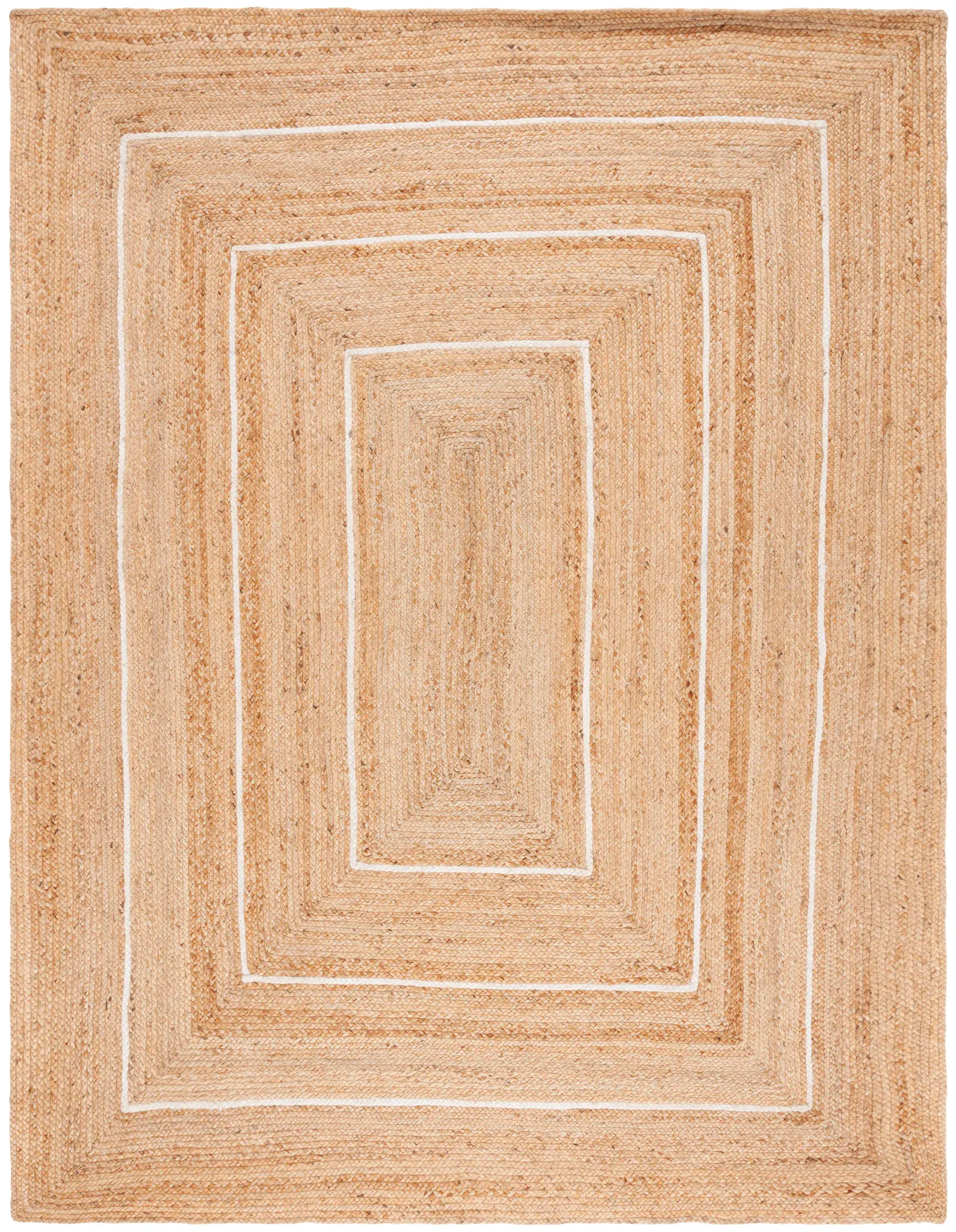 Natural Fiber Nested Frame Flatweave Jute Rug