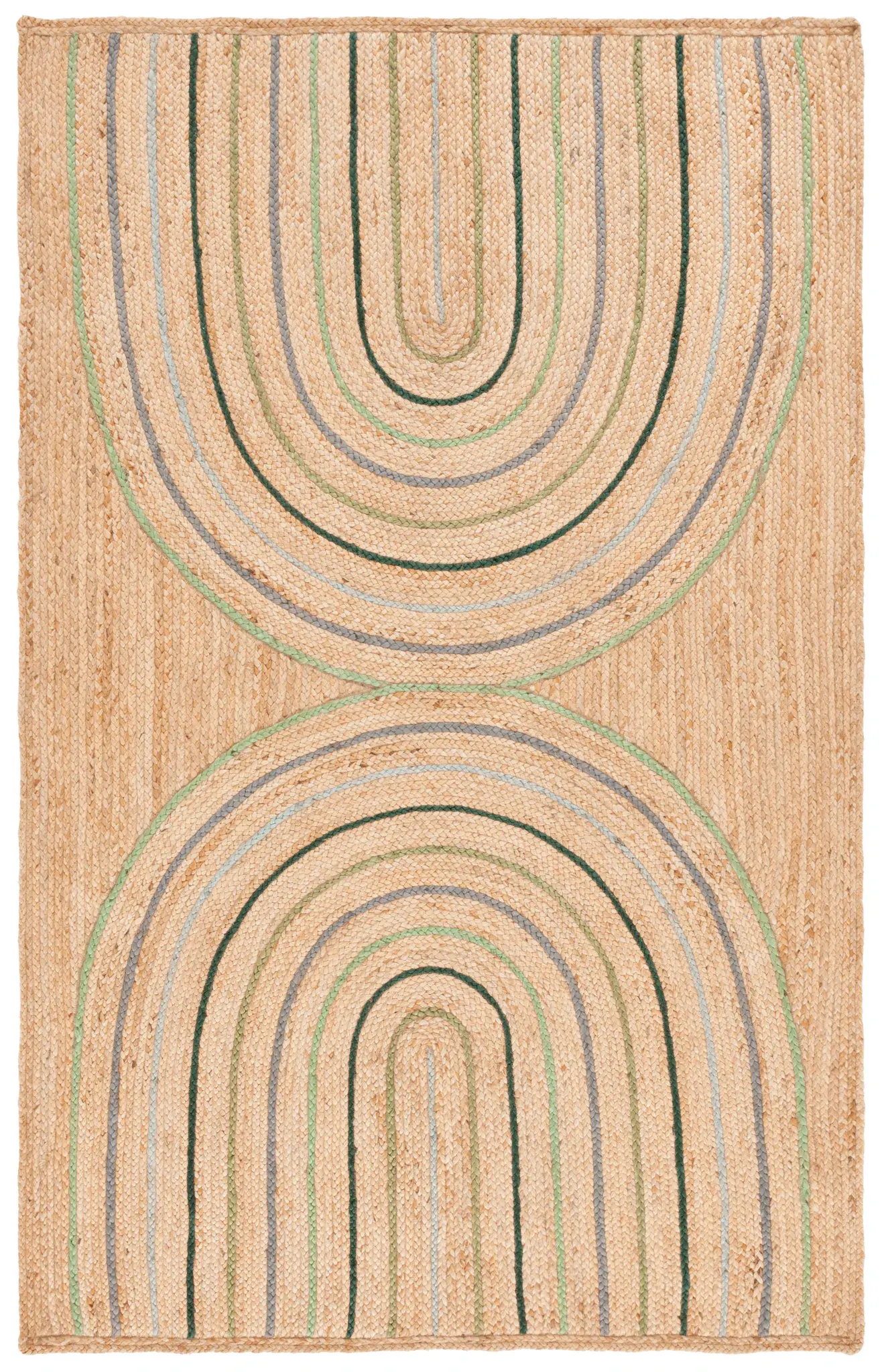 Natural Fiber Arched Flatweave Jute Rug