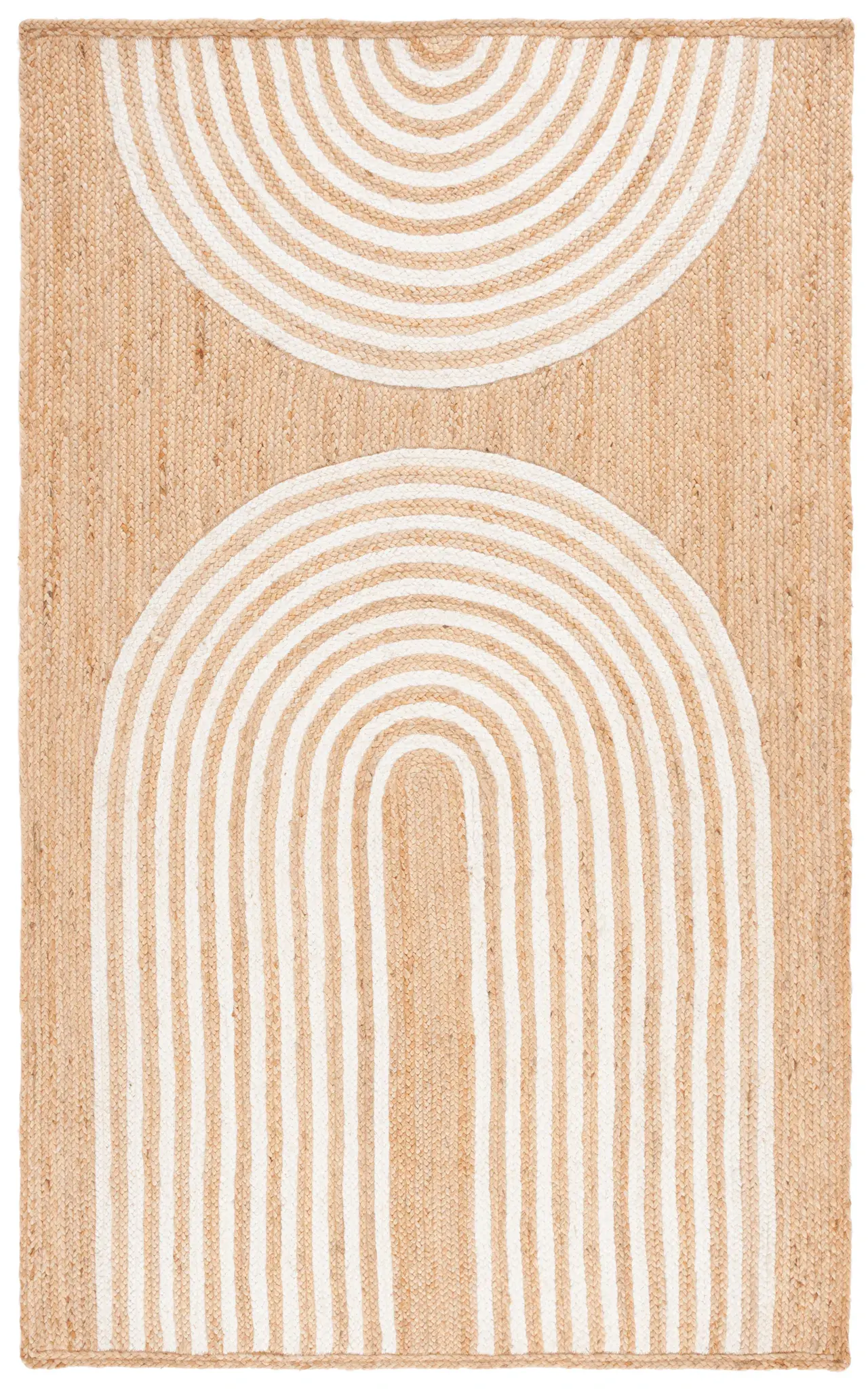Natural Fiber Concentric Arch Flatweave Jute Rug