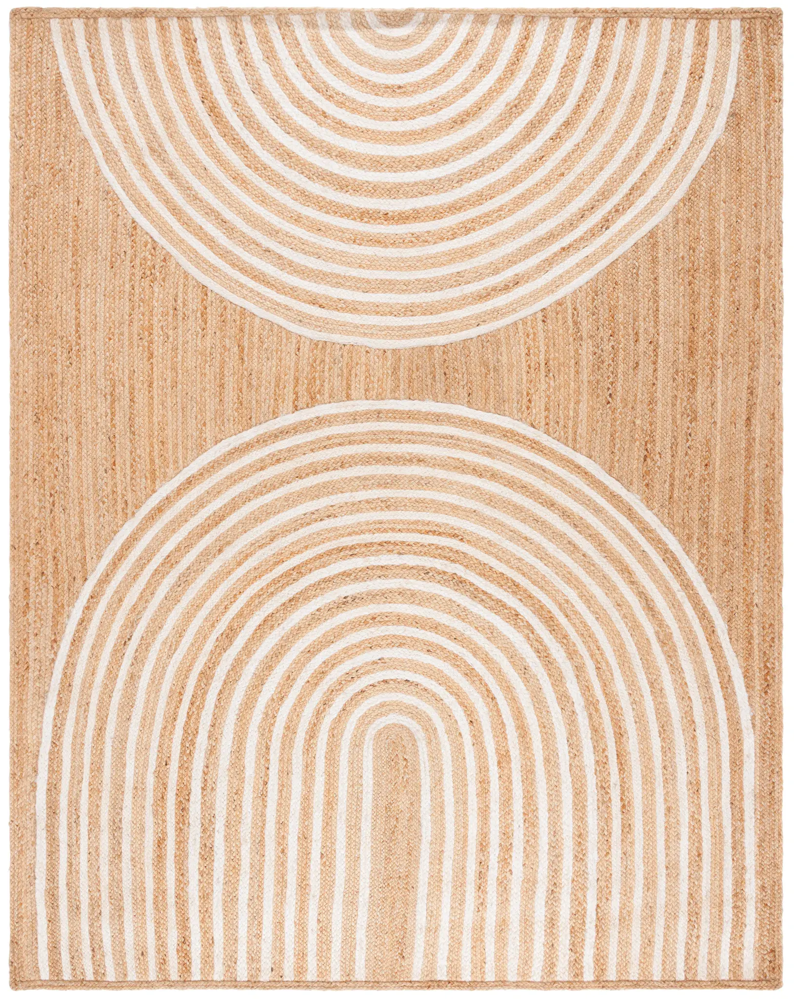 Natural Fiber Concentric Arch Flatweave Jute Rug