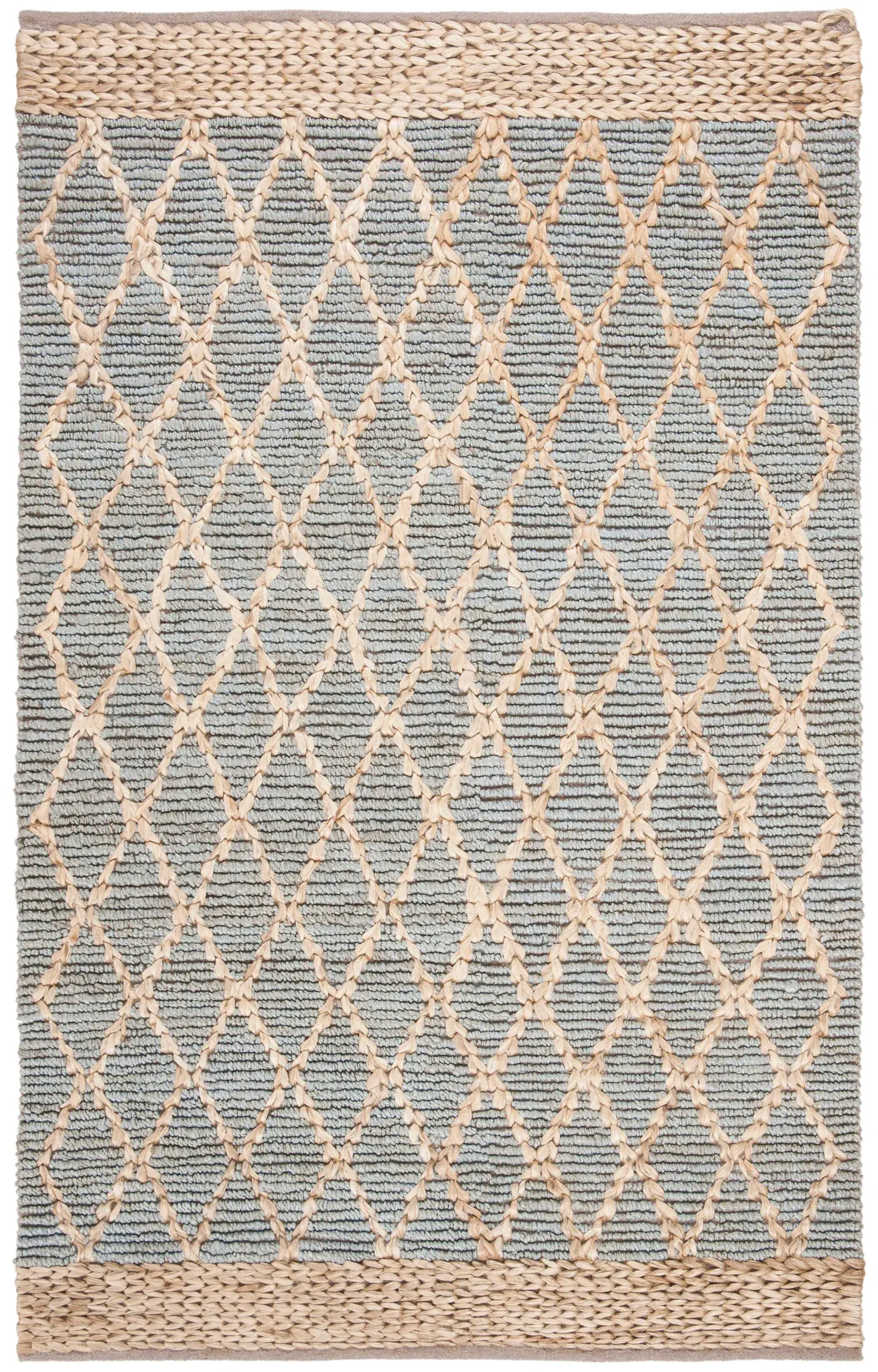 Natural Fiber Diamond Lattice Hand-Loomed Jute Rug