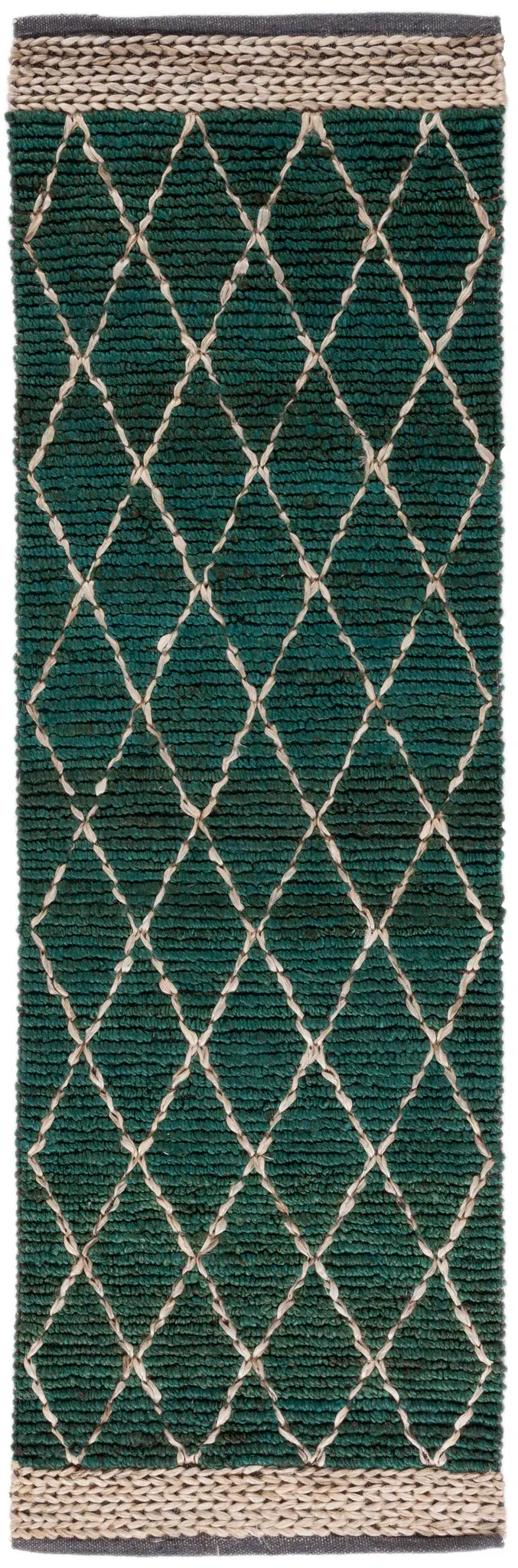 Natural Fiber Diamond Lattice Hand-Loomed Jute Rug