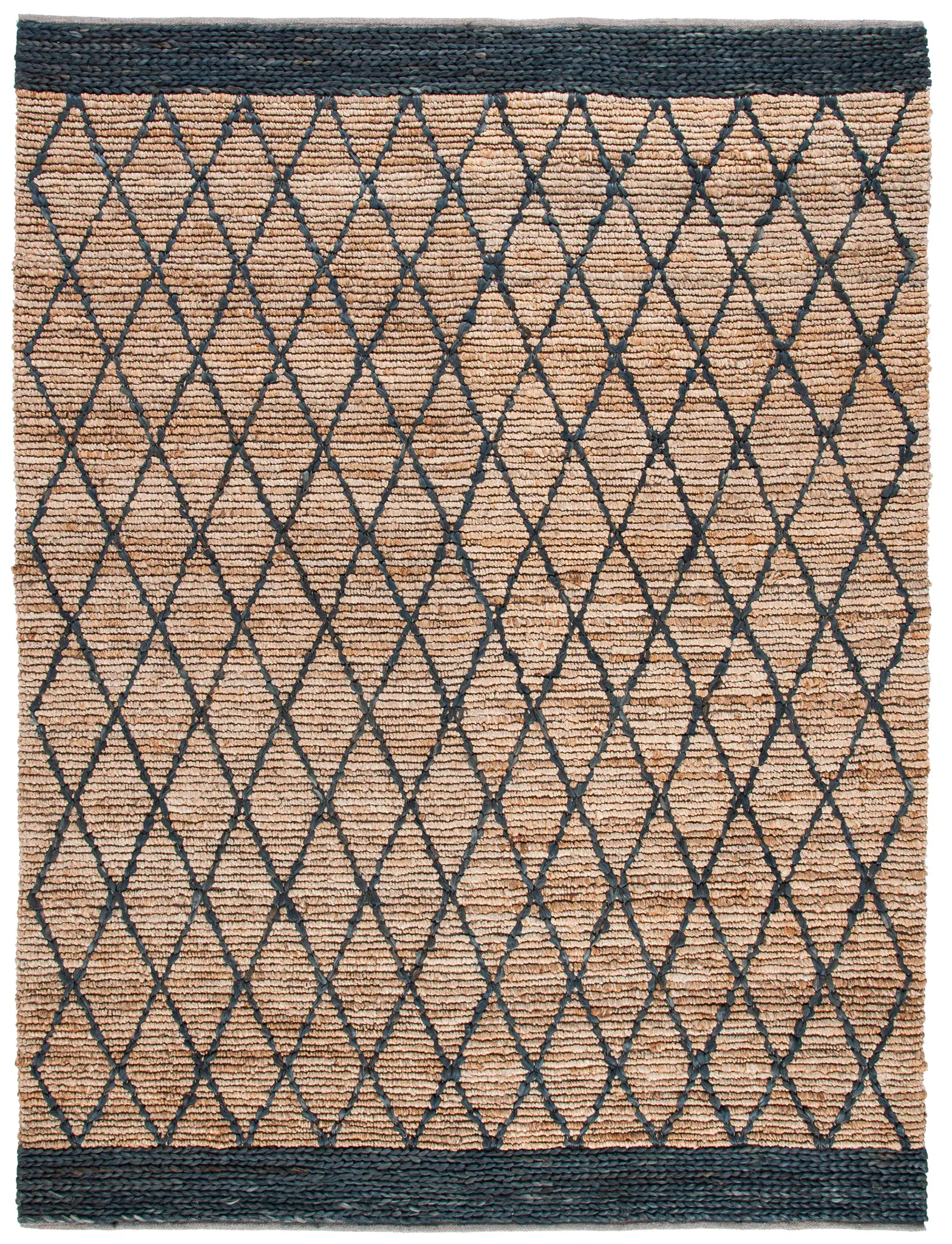 Natural Fiber Diamond Lattice Hand-Loomed Jute Rug