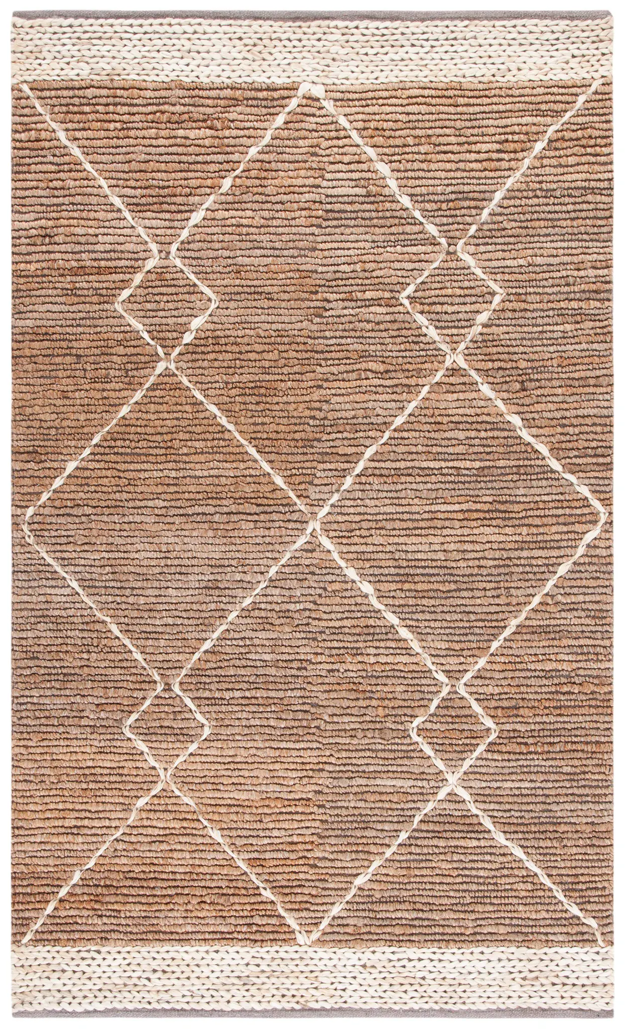 Natural Fiber Braided Diamond Hand-Woven Jute Rug