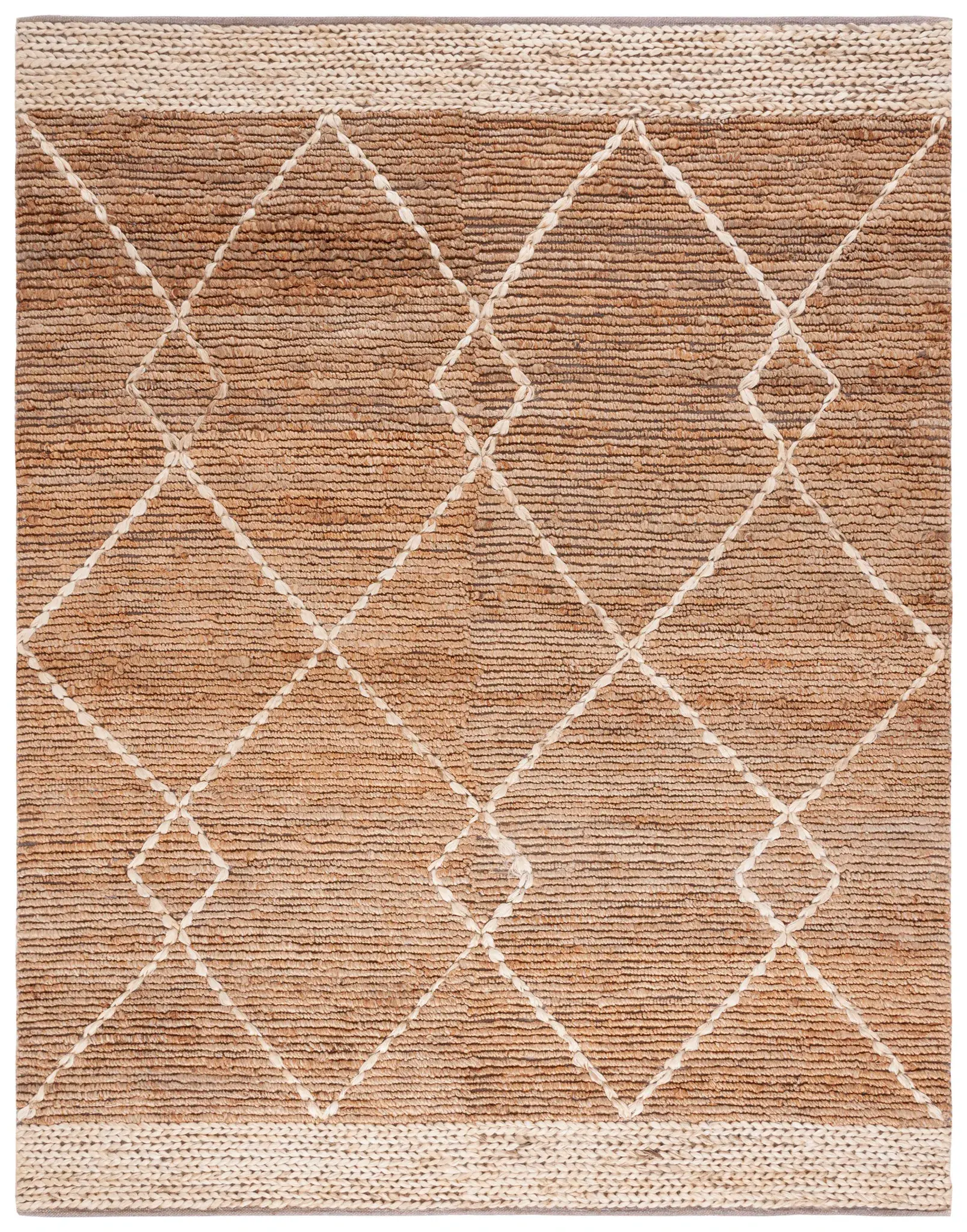 Natural Fiber Braided Diamond Hand-Woven Jute Rug