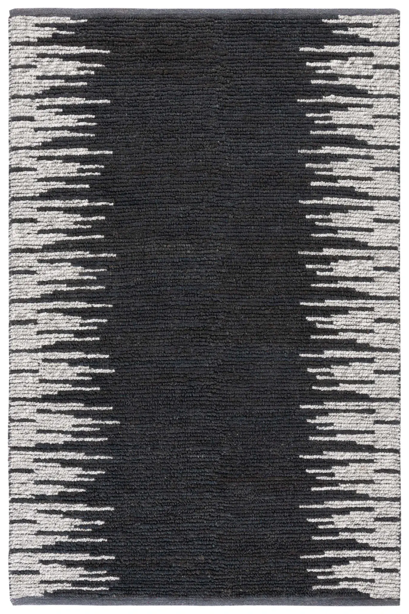 Natural Fiber Striped Border Hand-Woven Rug