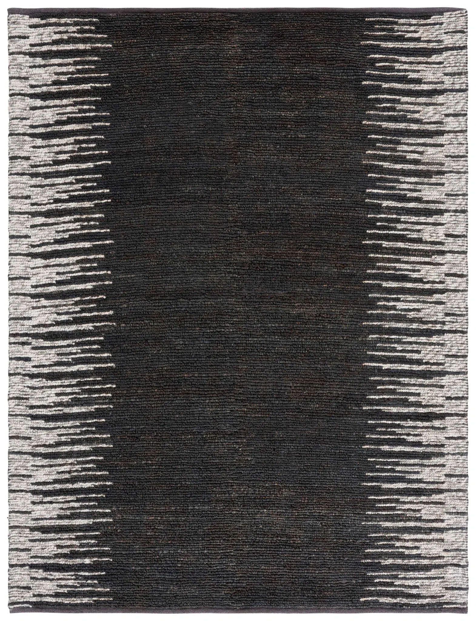 Natural Fiber Striped Border Hand-Woven Rug
