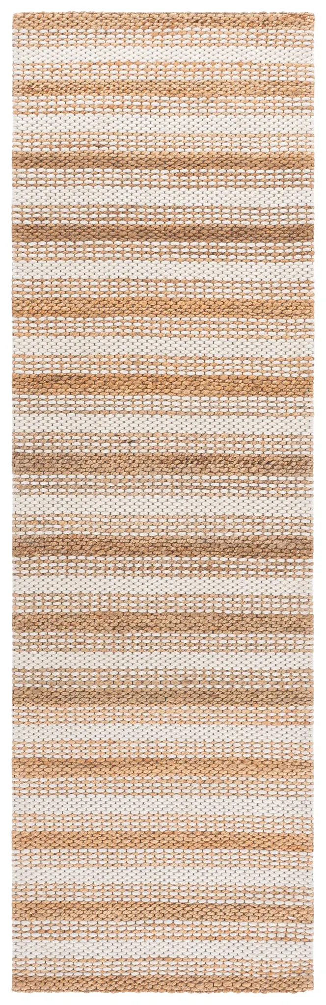 Natural Fiber Striped Hand-Loomed Wool Rug
