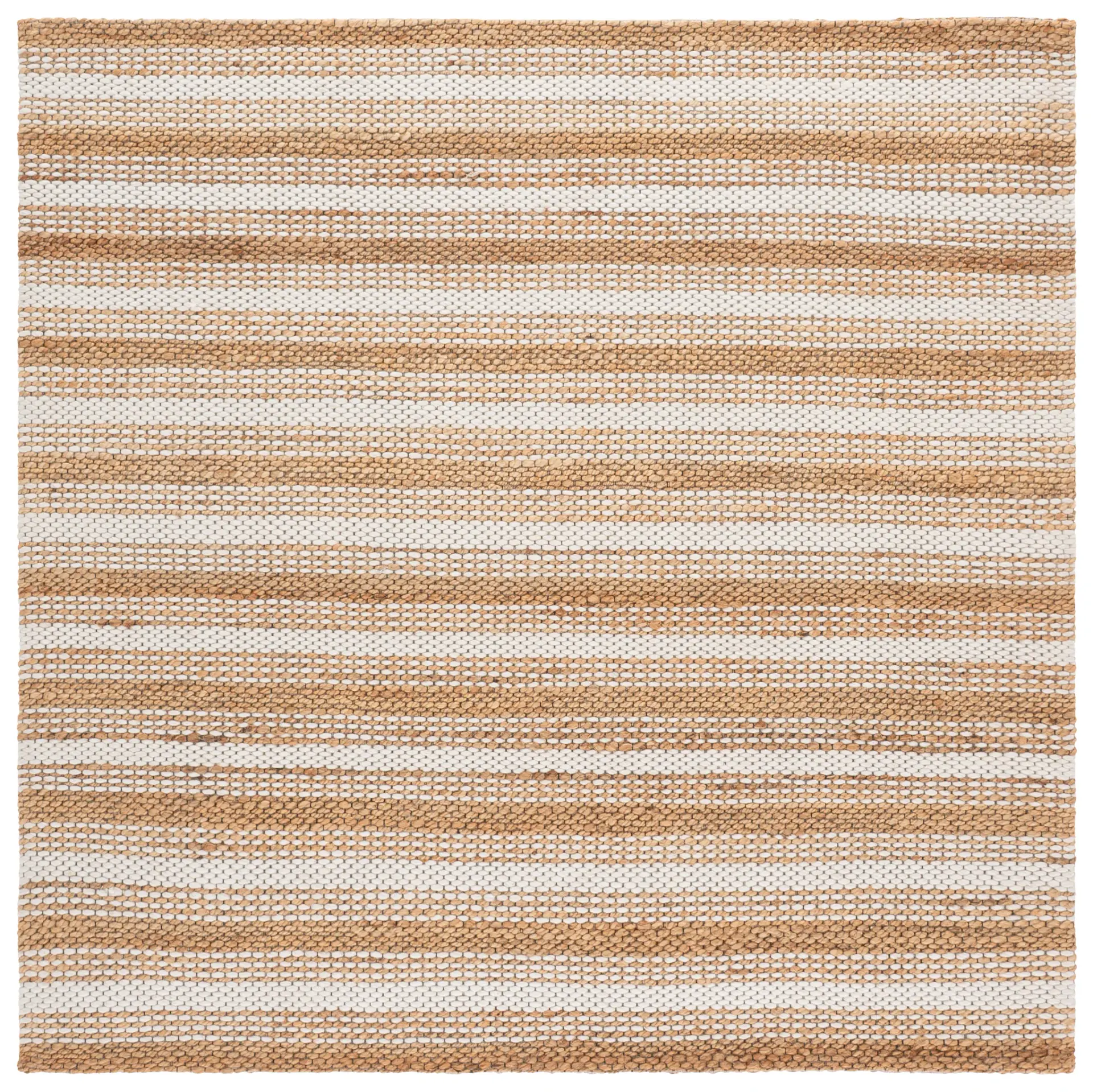 Natural Fiber Striped Hand-Loomed Wool Rug