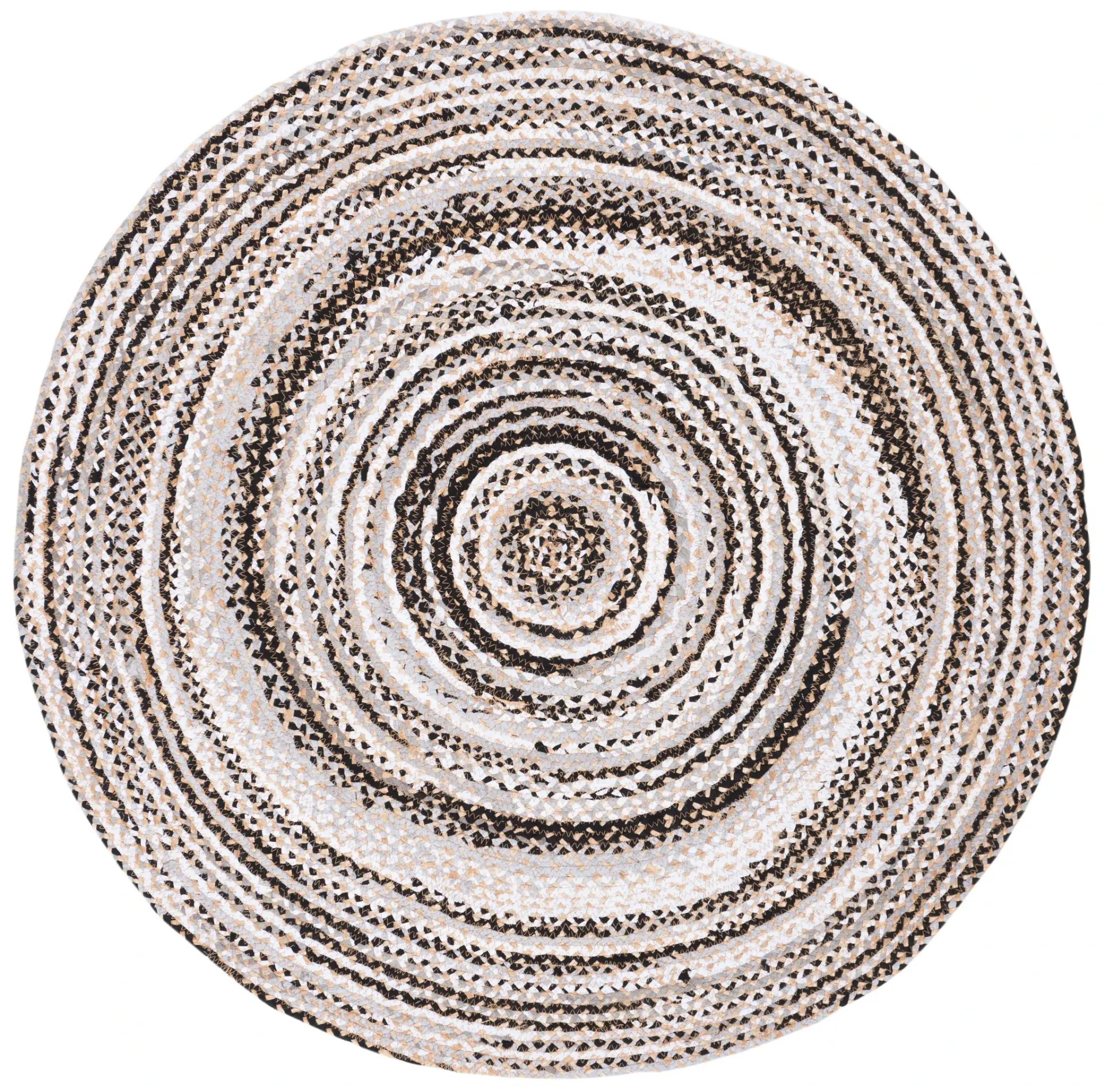 Natural Fiber Spiral Braided Hand-Loomed Rug