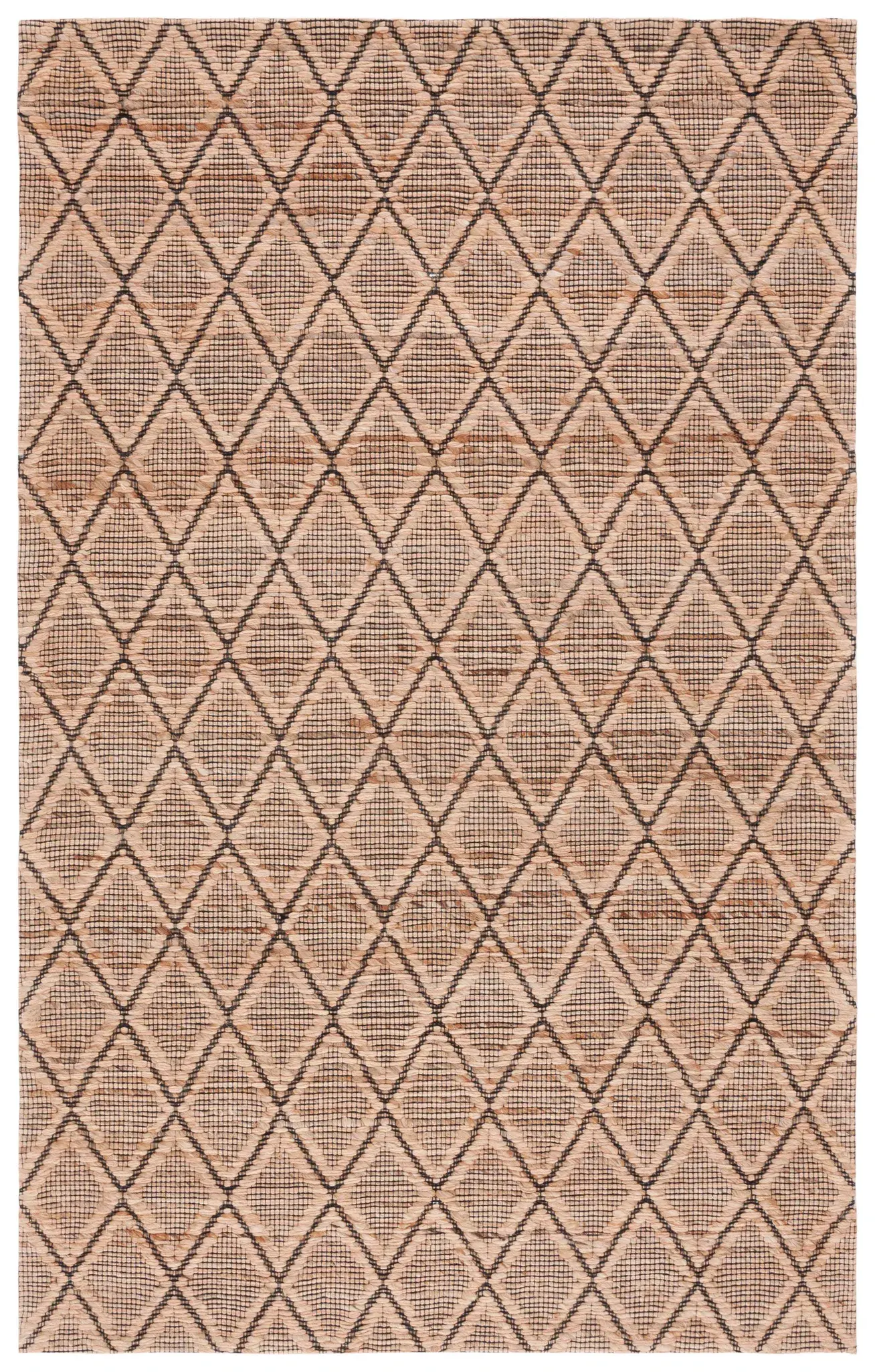 Natural Fiber Diamond Lattice Hand-Loomed Rug