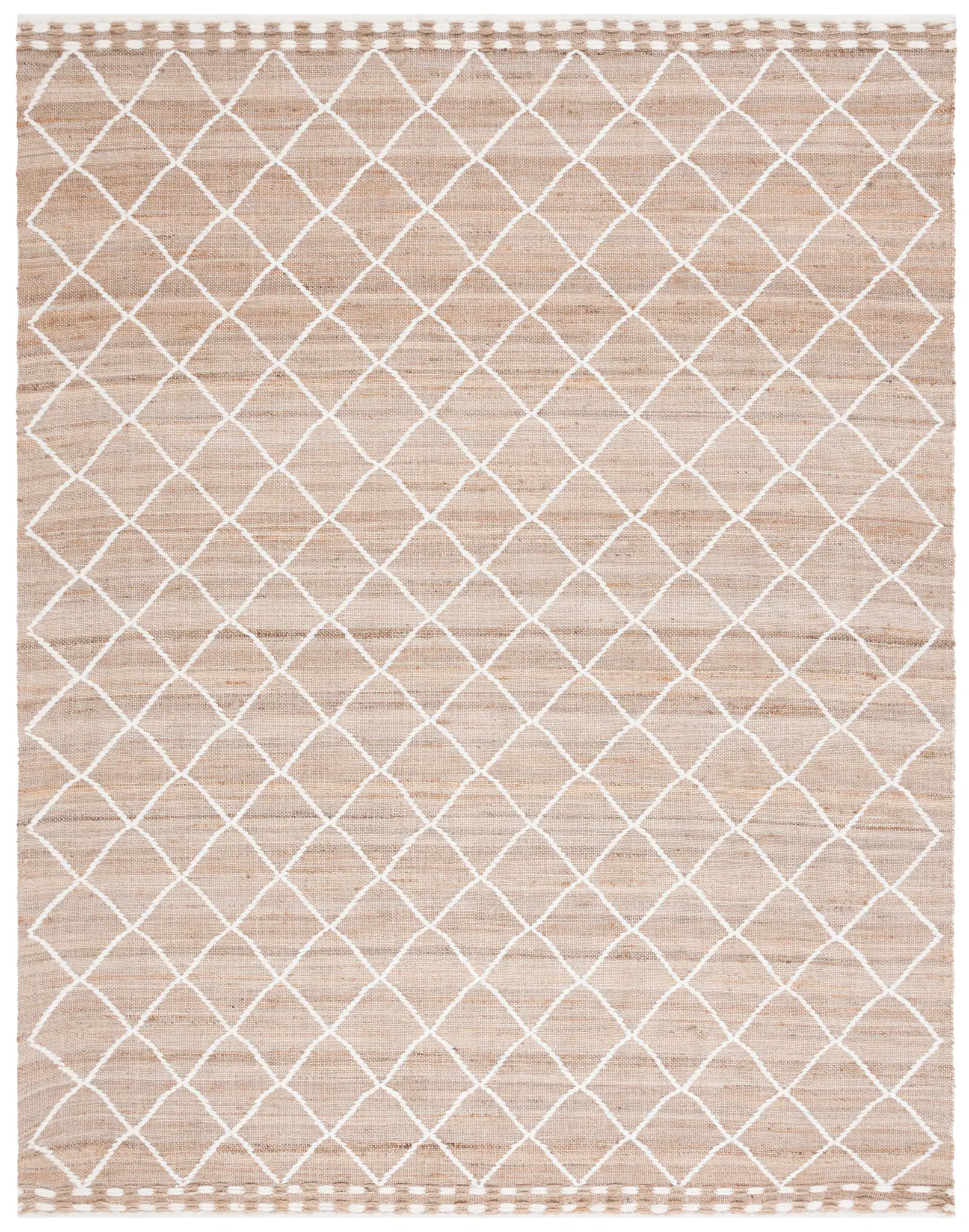 Natural Fiber Lattice Hand-Woven Jute & Wool Rug