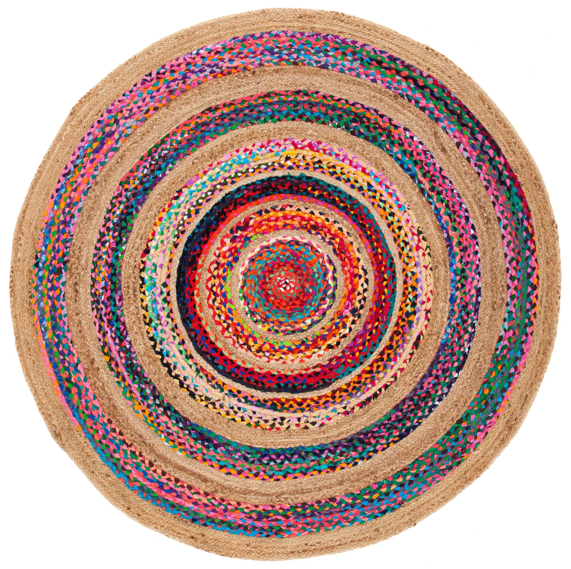 Natural Fiber Concentric Stripe Flatweave Rug