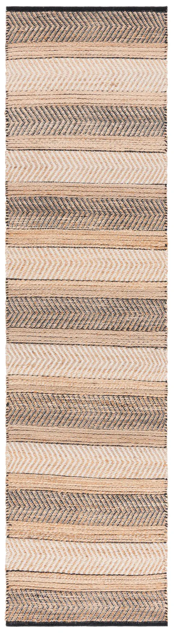 Natural Fiber Banded Chevron Hand-Woven Rug