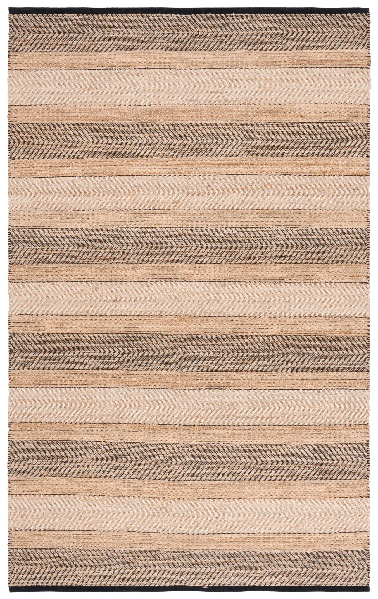 Natural Fiber Banded Chevron Hand-Woven Rug