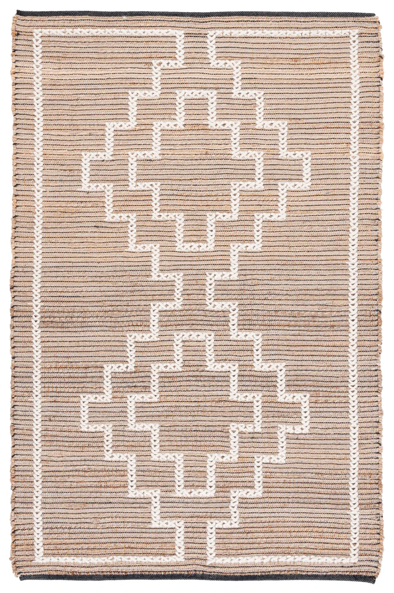 Natural Fiber Stepped Diamond Flatweave Rug