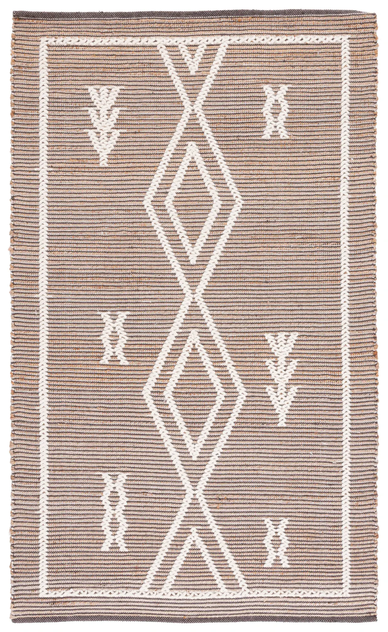 Natural Fiber Tribal Flatweave Jute & Wool Rug