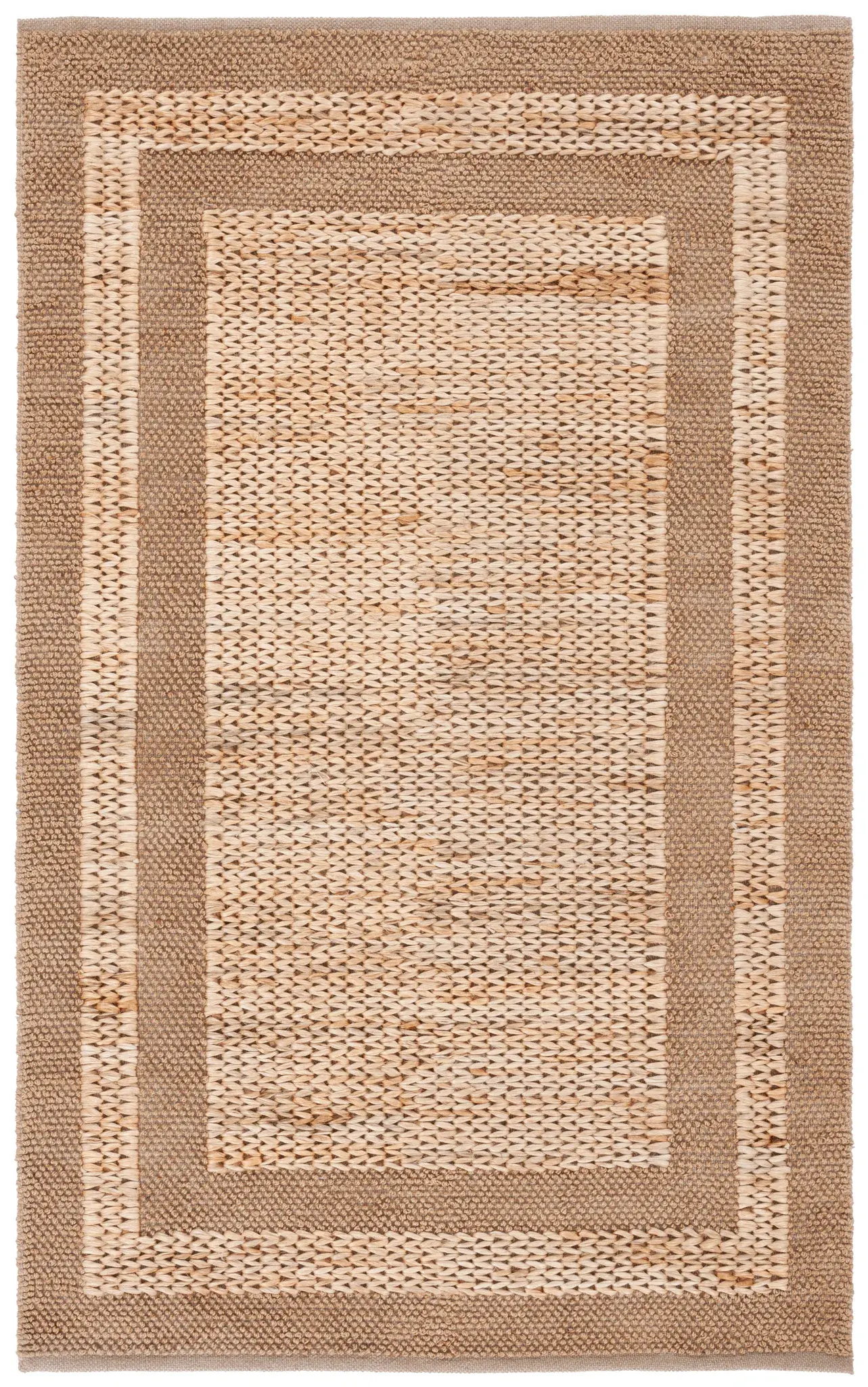 Natural Fiber Double Border Hand-Woven Rug