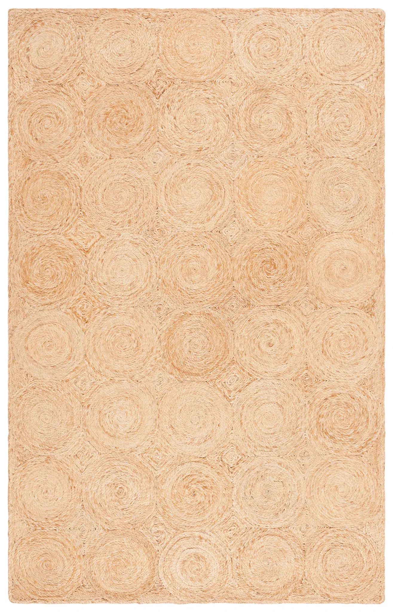 Natural Fiber Coiled Circle Hand-Loomed Jute Rug
