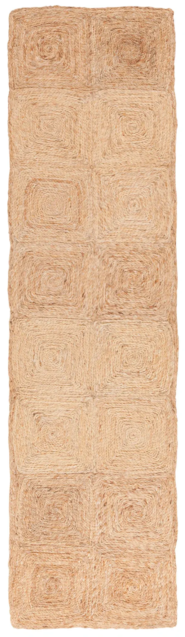 Natural Fiber Square Grid Hand-Loomed Jute Rug