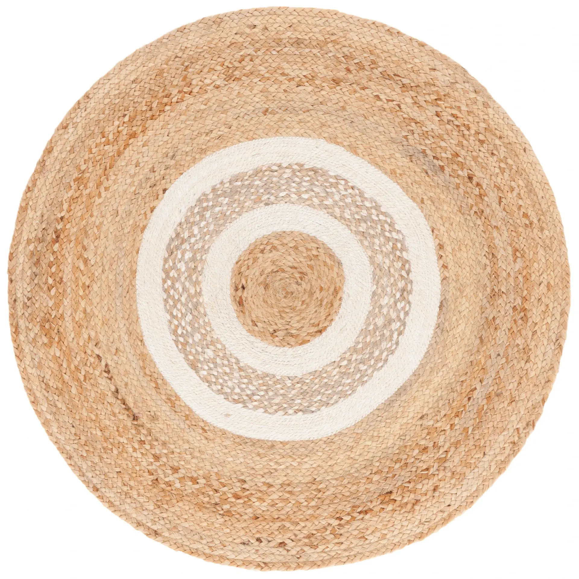 Natural Fiber Braided Ring Hand-Woven Jute Rug