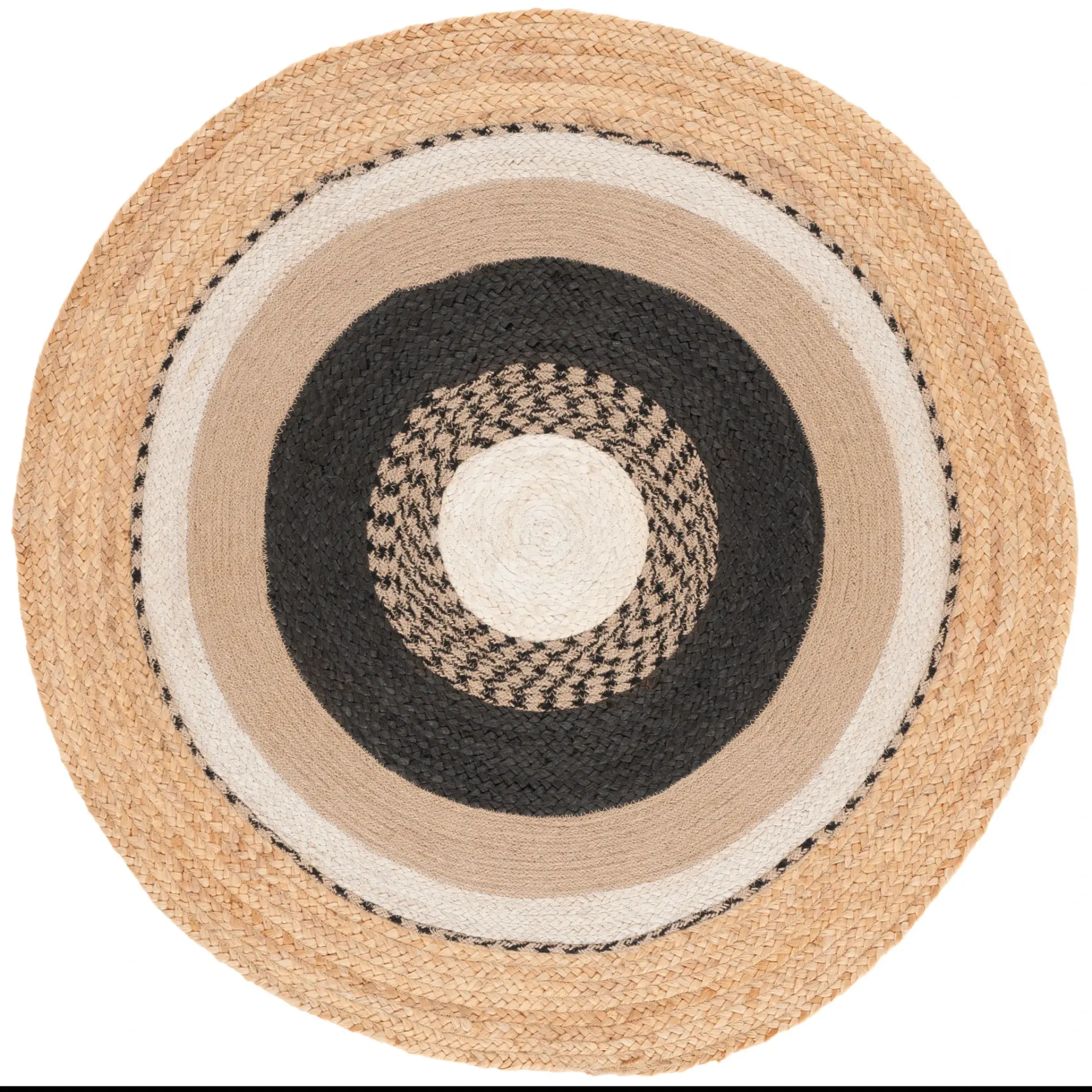 Natural Fiber Concentric Circles Hand-Woven Rug